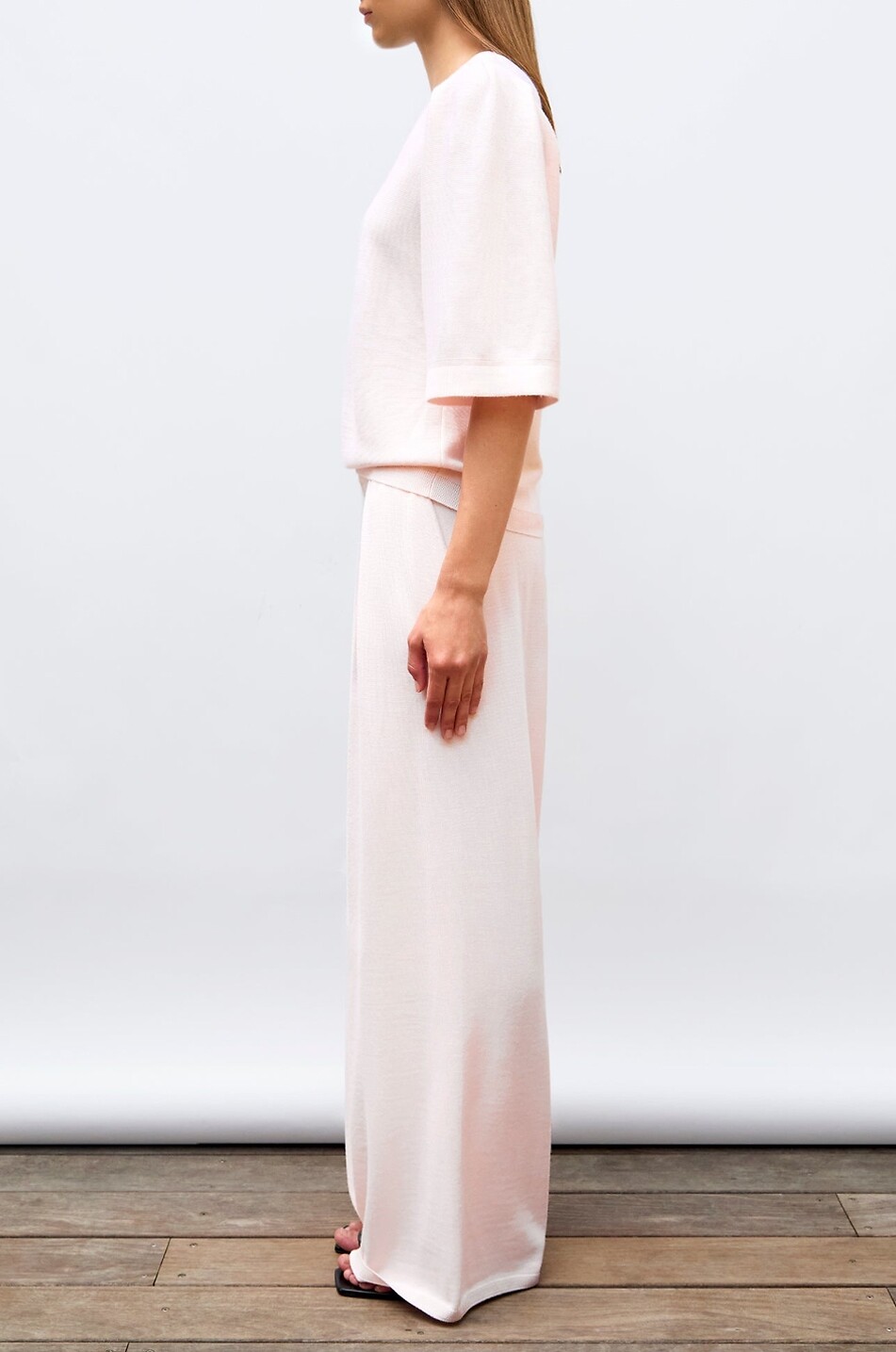 MOLLI Lauren2 wide-leg knit trousers with waistband tucks Women LIGHT PINK 4