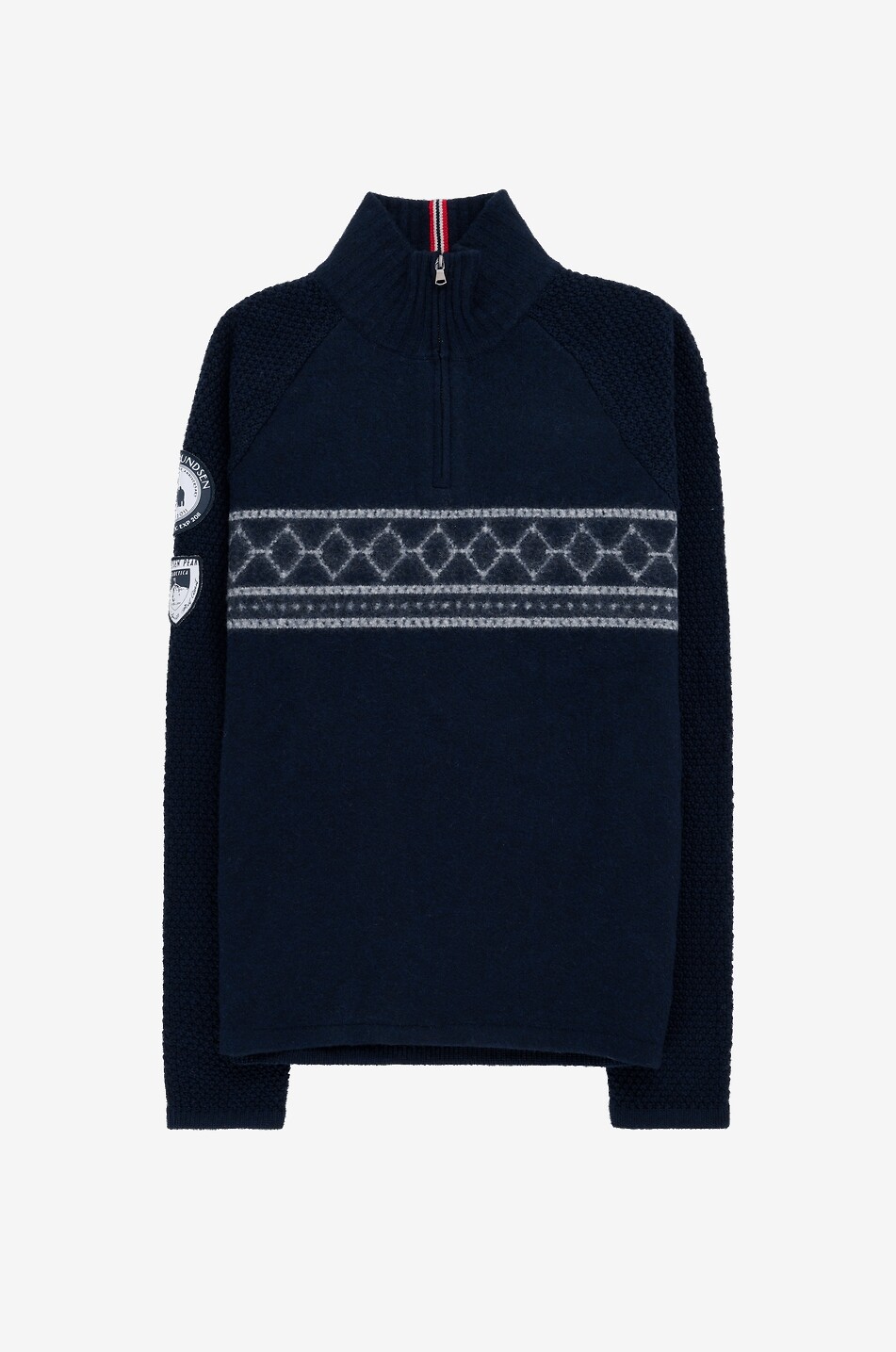 AMUNDSEN Flag adorned half-zip ski jumper Men DARK BLUE 1