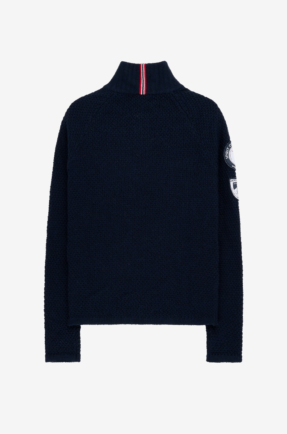Flag adorned half-zip ski jumper