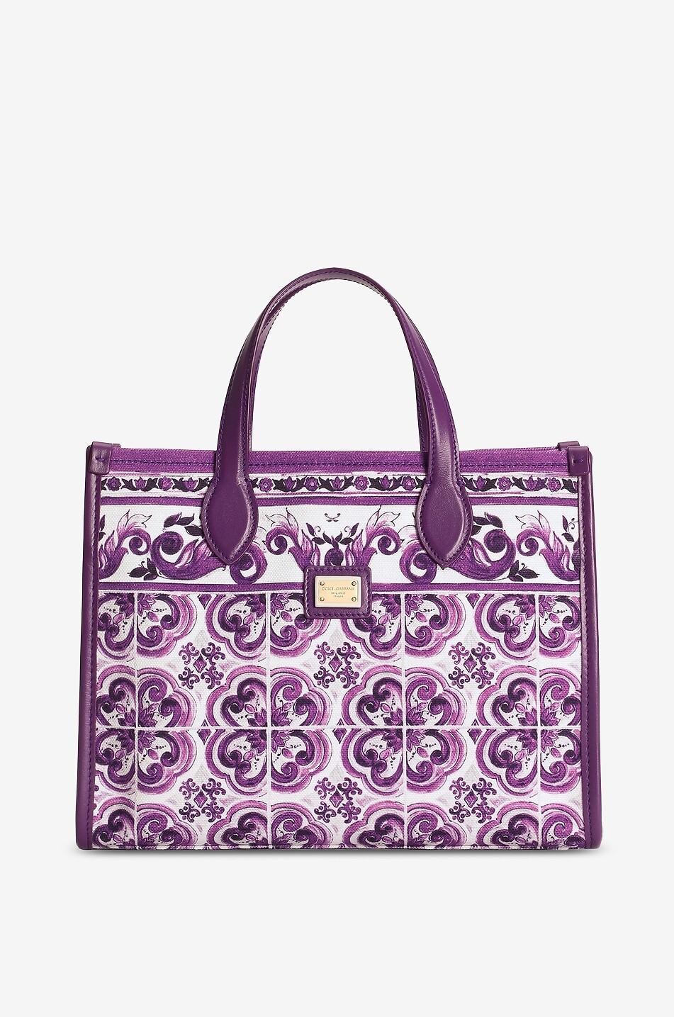 DOLCE & GABBANA Majolica girls' canvas tote bag Girl PURPLE 1