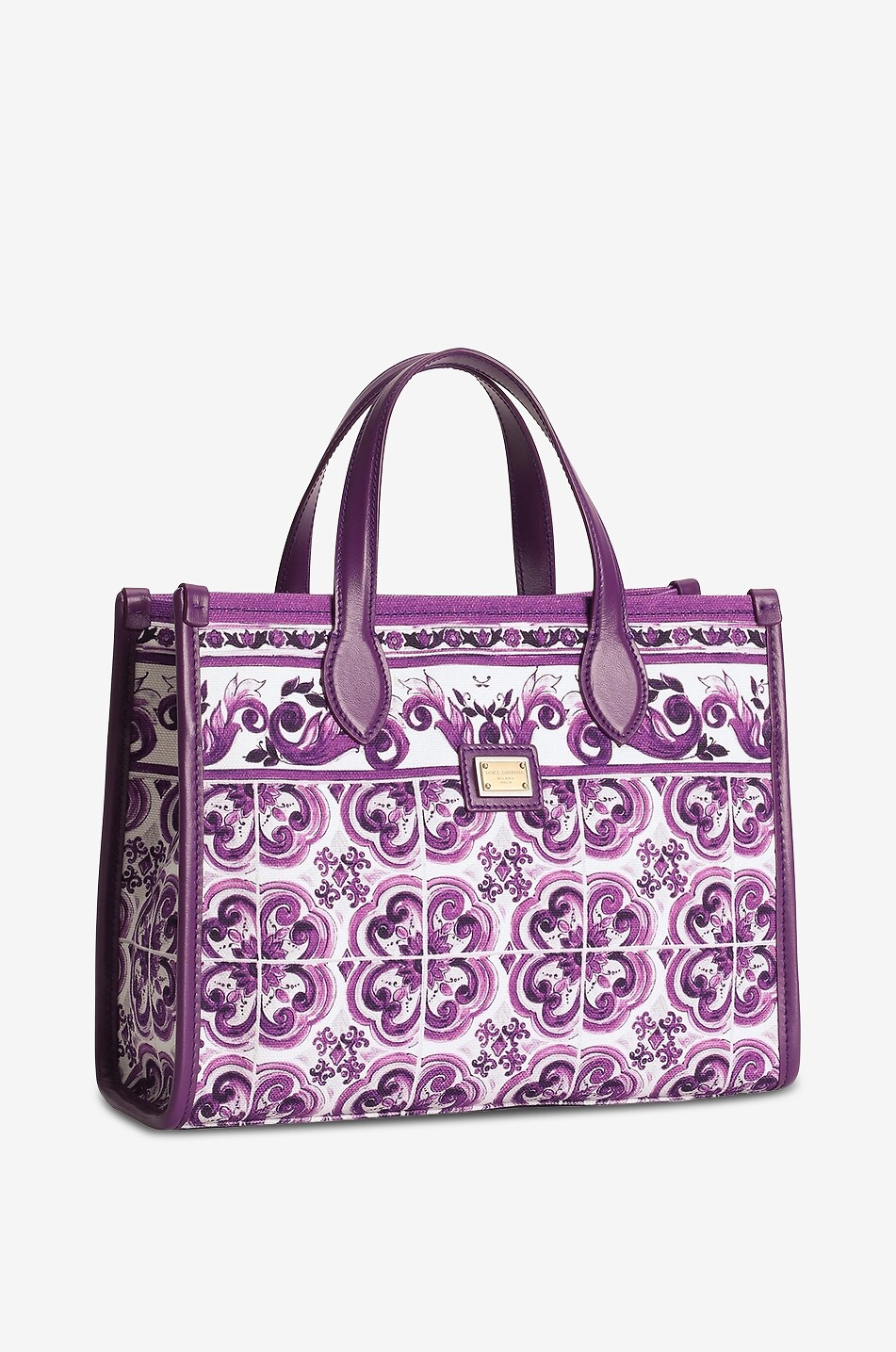 DOLCE & GABBANA Majolica girls' canvas tote bag Girl PURPLE 2