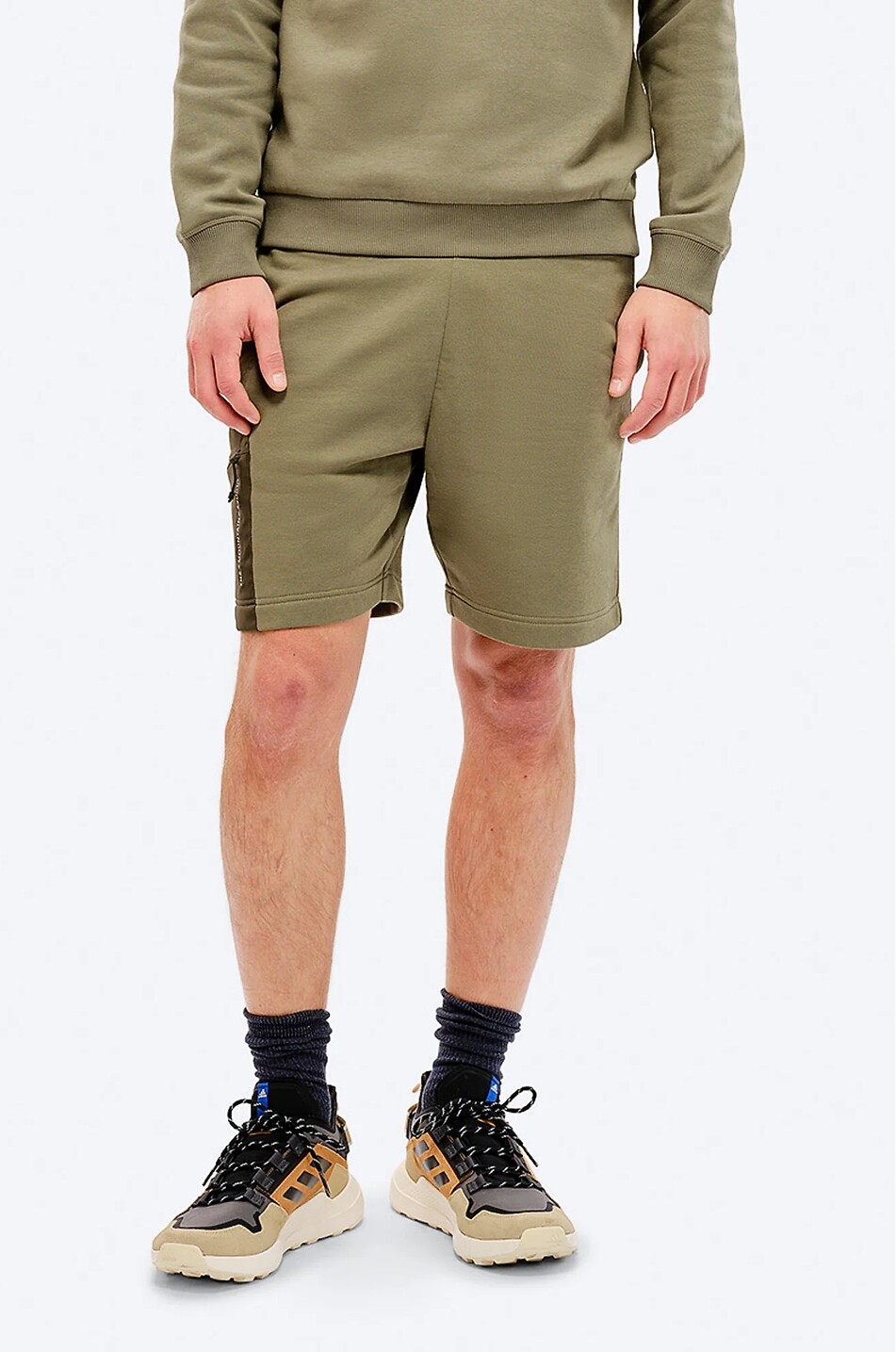 THE MOUNTAIN STUDIO L-6 organic cotton sweat shorts Men KHAKI 2
