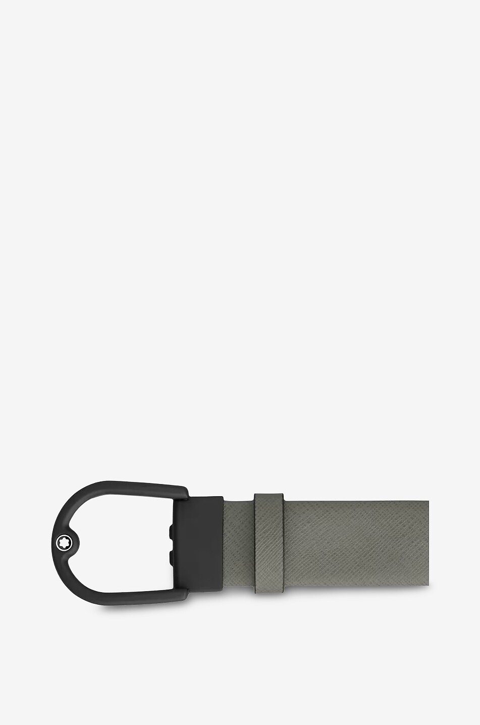 MONTBLANC Horseshoe buckle medium grey 35mm leather belt Men DARK GREY 2
