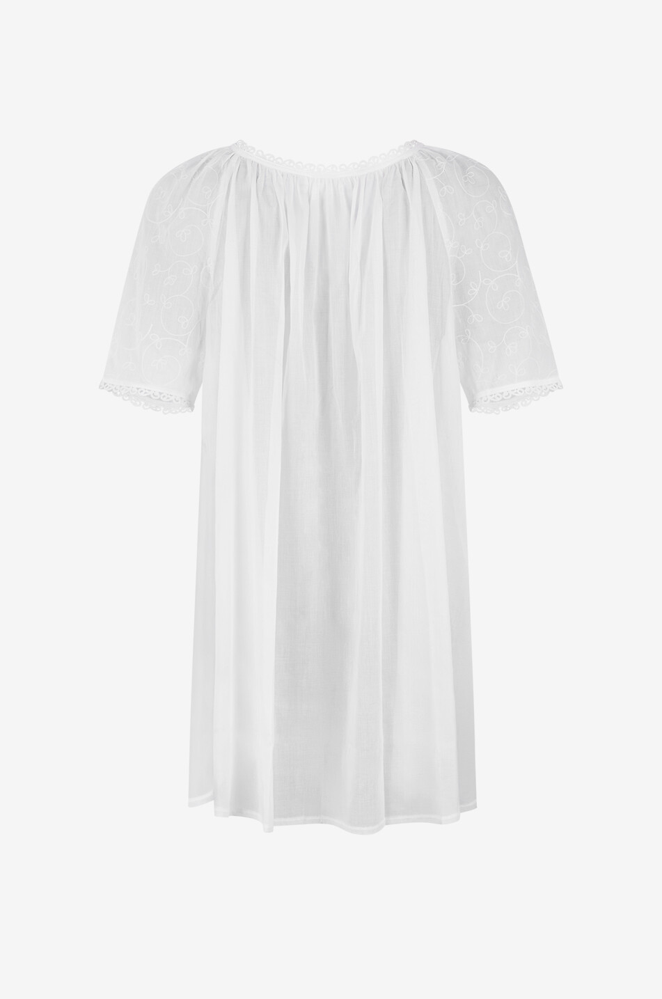 CELESTINE Chemise de nuit à manches bouffantes en voile brodé Anissa Femme BLANC 2