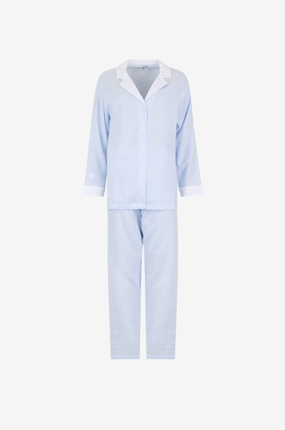 CELESTINE Ensemble pyjama rayé en flanelle coton Ellie Femme BLEU CLAIR 1