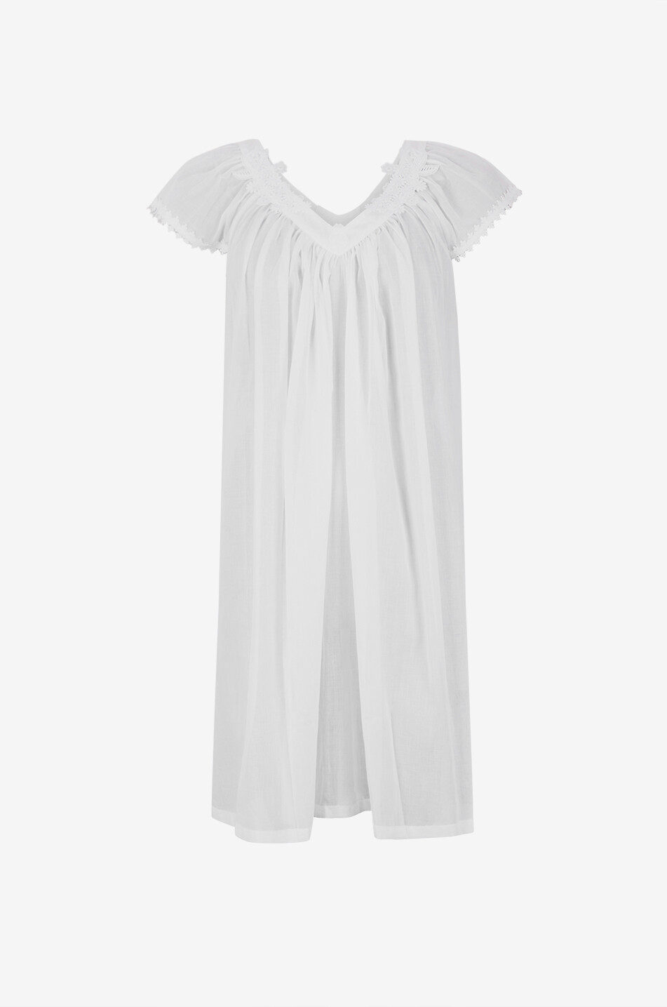 Nuisette en voile de coton et guipure Marcella