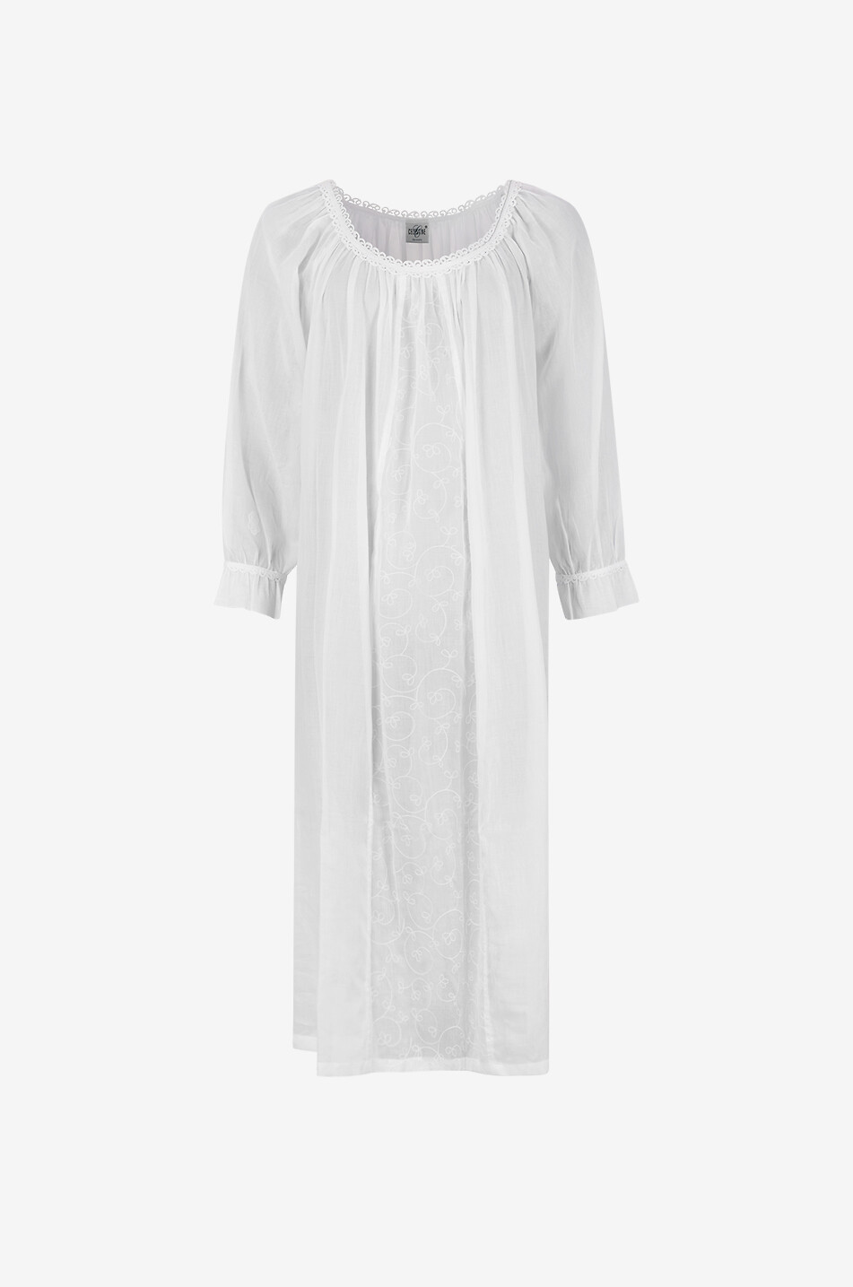 Chemise de nuit en coton à col bateau Anissa