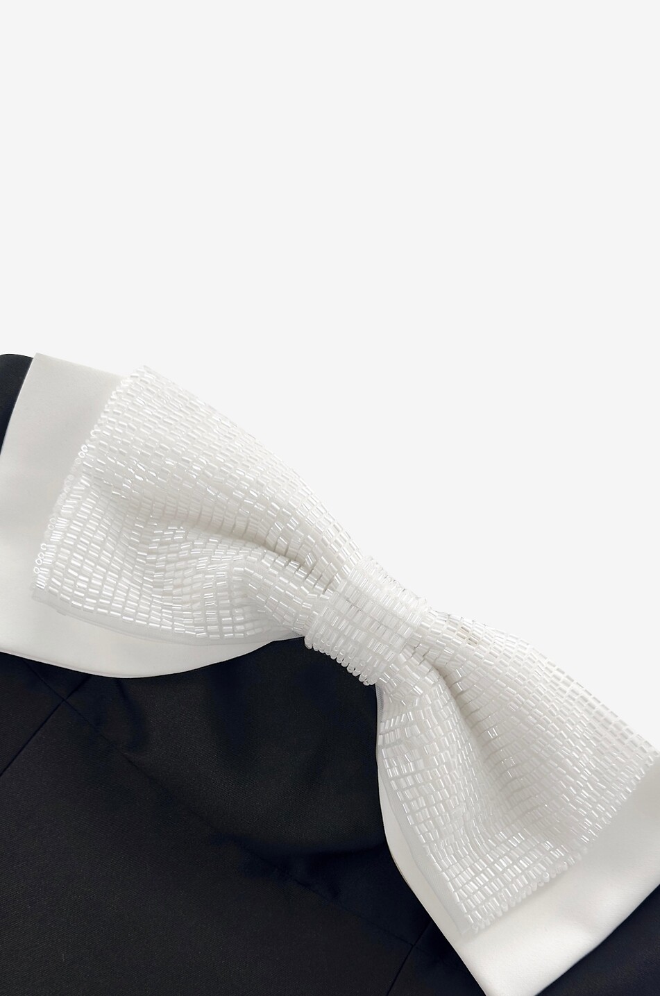 SELF PORTRAIT Contrast Bow off-shoulder taffeta midi dress Women BLACK 2