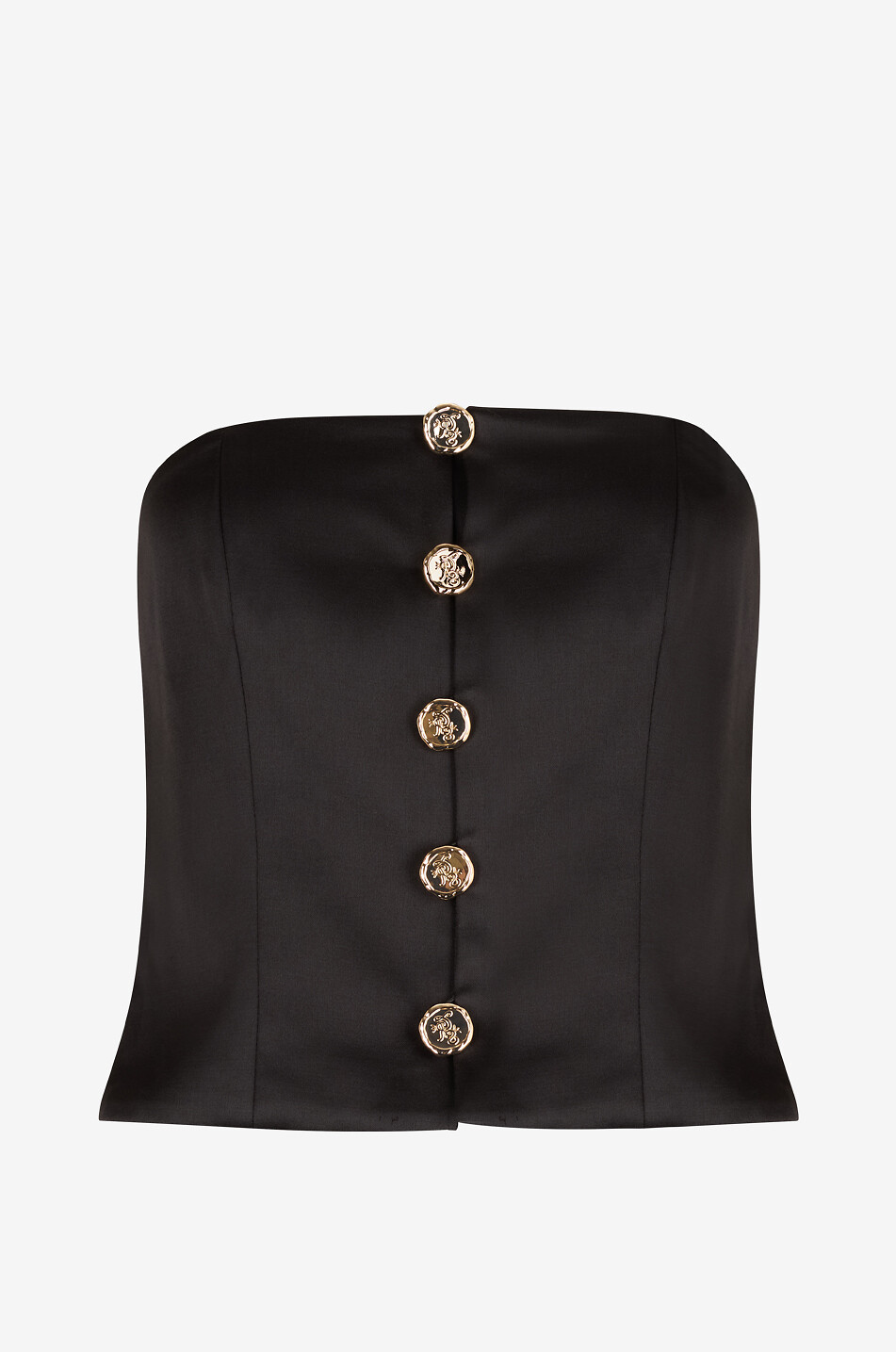TRESSE PARIS Top bustier boutonné en satin Tano Femme NOIR 1