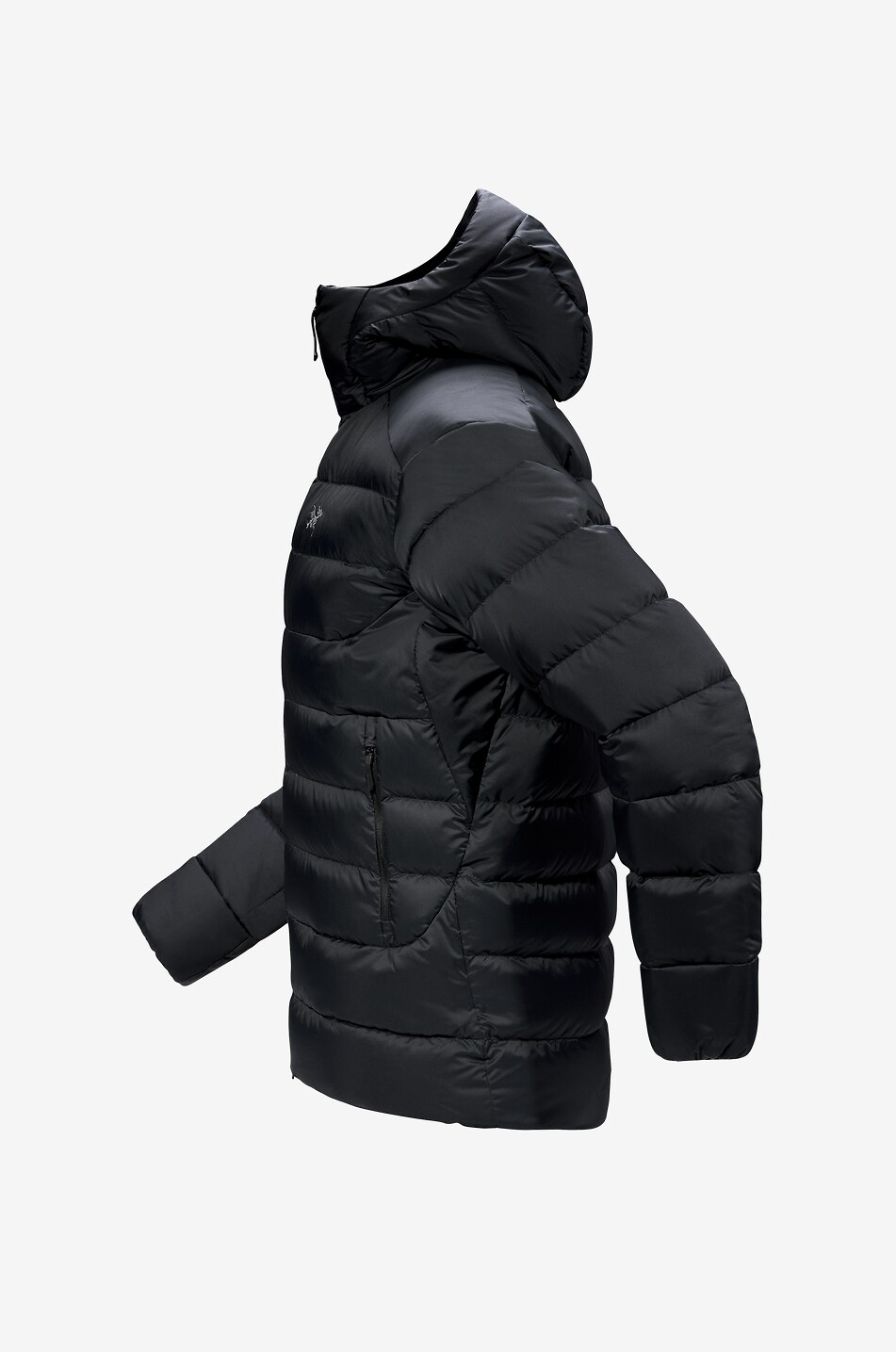 ARC'TERYX Kurze Nylon-Daunenjacke mit Kapuze Thorium Herren SCHWARZ 2