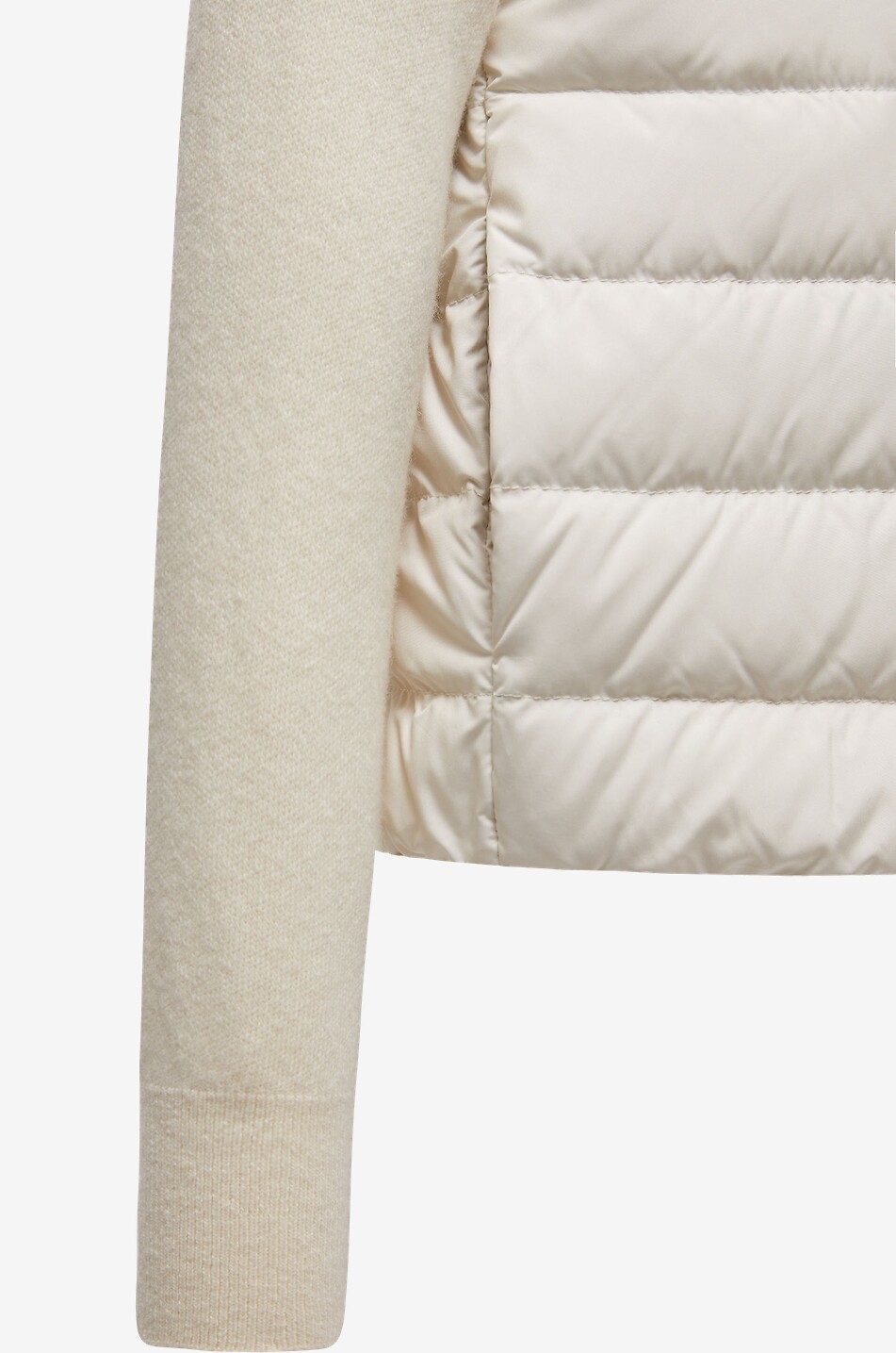 MONCLER Cardigan boxy en maille et duvet fille Fille BLANC CASSE 2