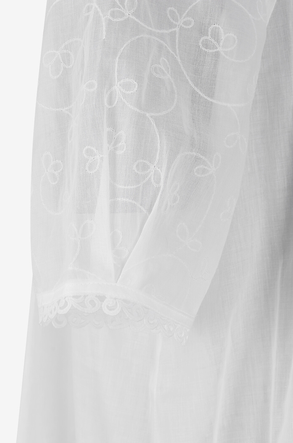 CELESTINE Chemise de nuit à manches bouffantes en voile brodé Anissa Femme BLANC 8