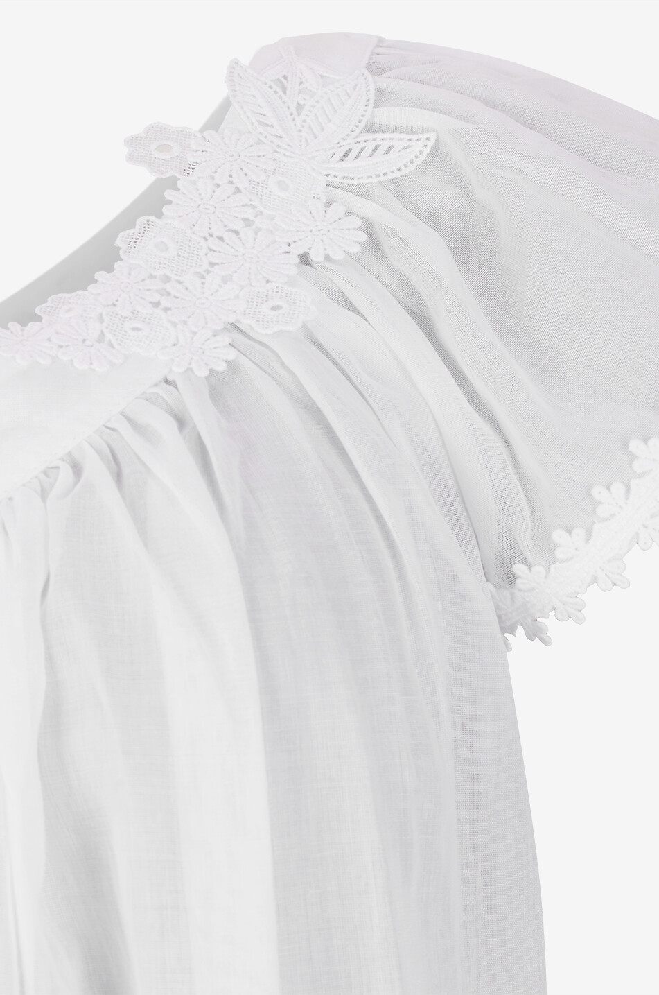 CELESTINE Nuisette en voile de coton et guipure Marcella Femme BLANC 6