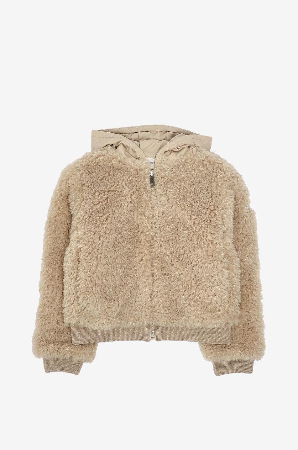 MONCLER Teddy fleece girls' hooded full-zip sweatshirt Girl [akeneo-beigefonce] 1