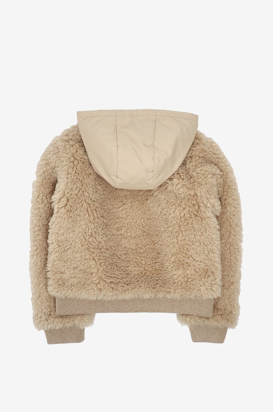 MONCLER Teddy fleece girls' hooded full-zip sweatshirt Girl [akeneo-beigefonce] 2