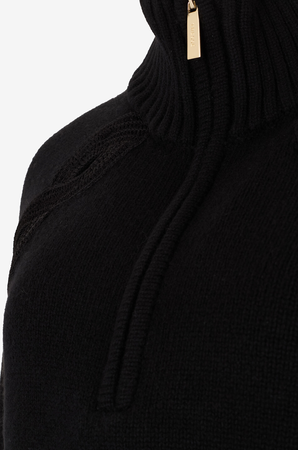 TRESSE PARIS Pull à col montant zippé en laine et cachemireMonfor Femme NOIR 3
