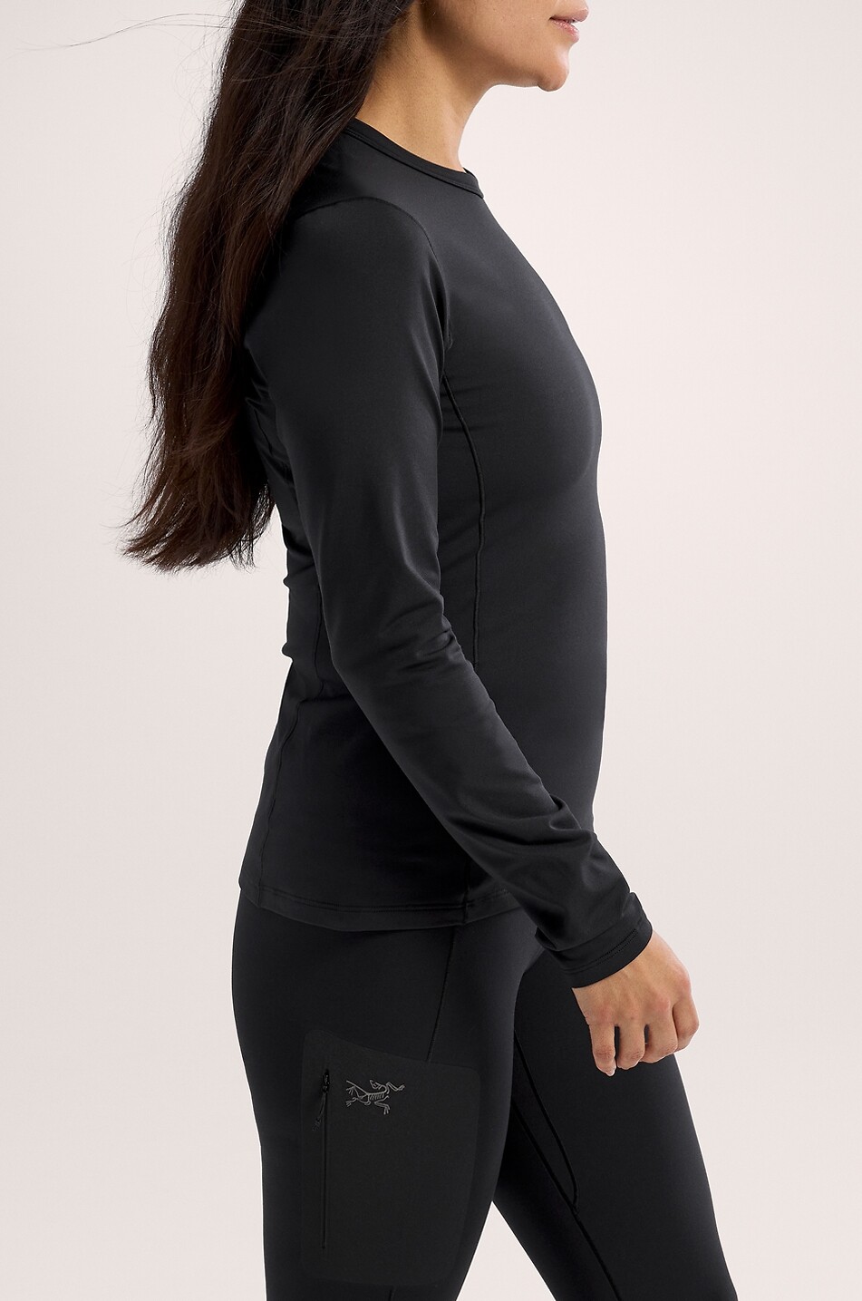 ARC'TERYX Rho Crew lightweight fleece long-sleeved T-shirt Women BLACK 4