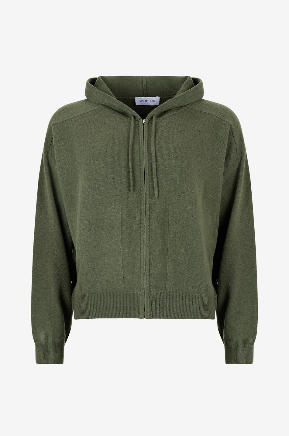BONGÉNIE Cardigan zippé à capuche en cachemire Femme KAKI 1