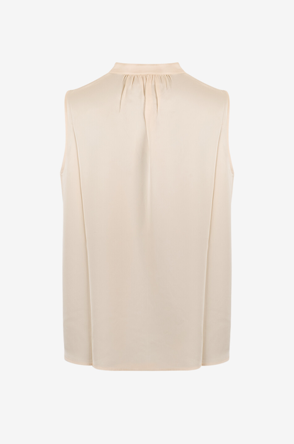 HEMISPHERE Top sans manches en satin de soie à col mao Femme BEIGE 2
