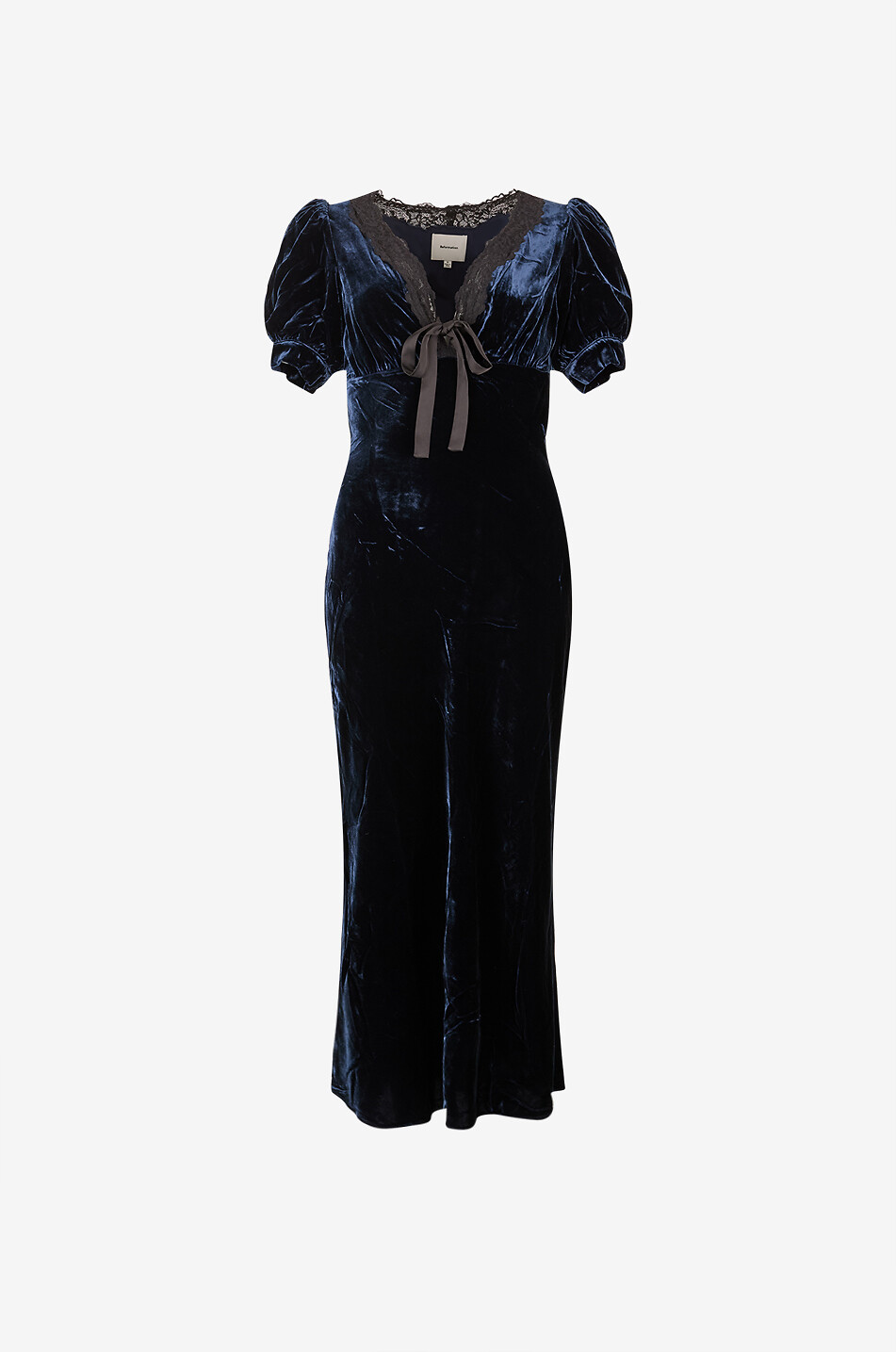 Camille puff sleeve velvet long dress