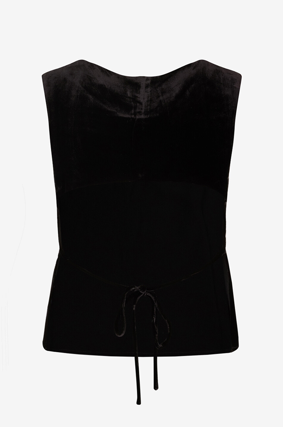 REFORMATION Top sans manches en velours à col rond Evelina Femme NOIR 2