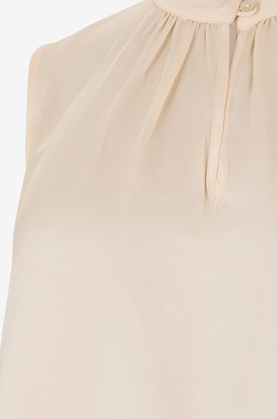 HEMISPHERE Top sans manches en satin de soie à col mao Femme BEIGE 3