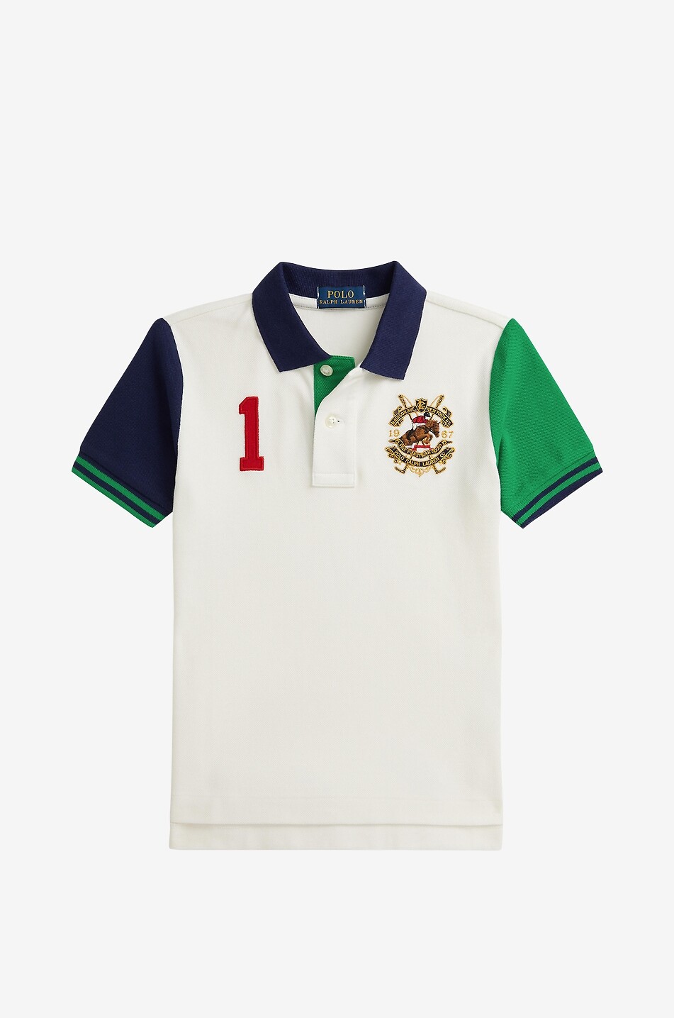 POLO RALPH LAUREN Besticktes Jungen-Polohemd aus Baumwollpiqué Crest Junge WEISS 1