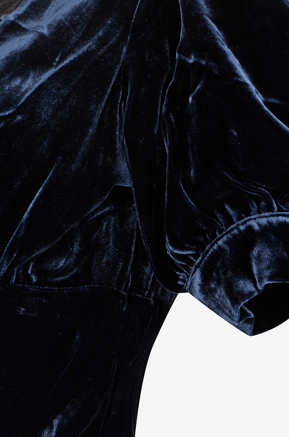 REFORMATION Camille puff sleeve velvet long dress Women DARK BLUE 3