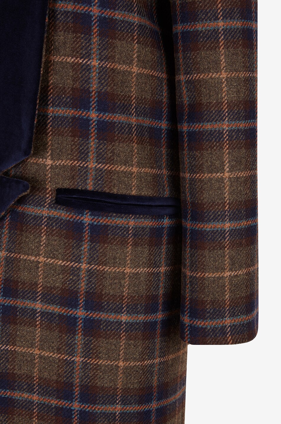 BYAN Gaspar checked wool long coat with velvet Women MULTI COLOURED 5