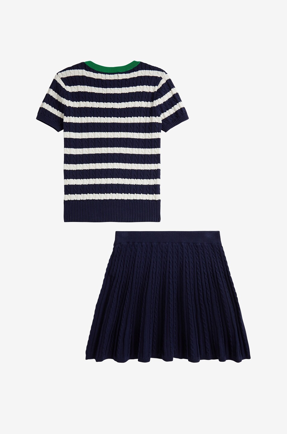 POLO RALPH LAUREN Mädchen-Set Faltenrock und gestreifter Pullover Pony Mädchen DUNKELBLAU 2
