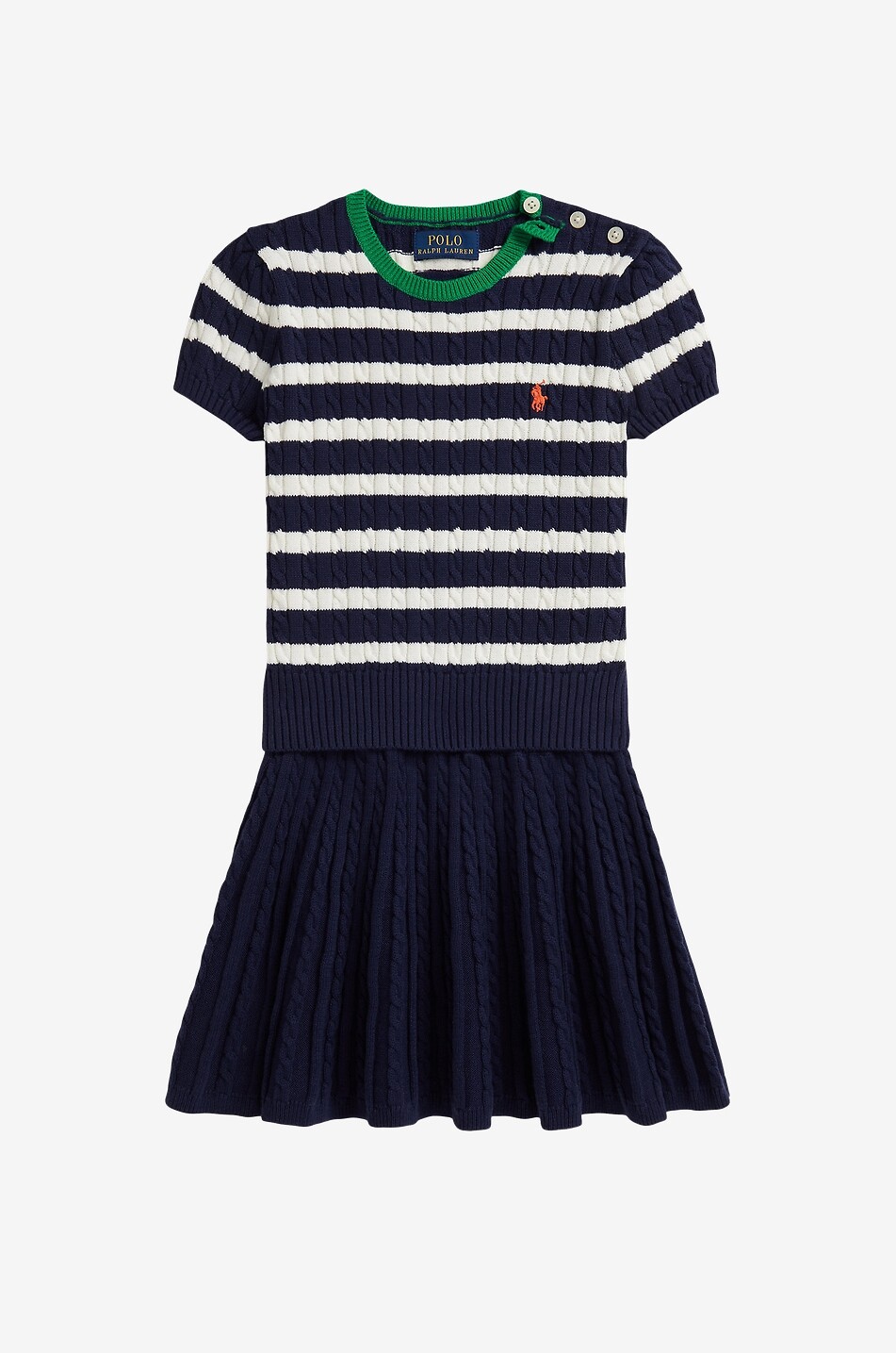 Pony girls' striped jumper and pleated skirt set