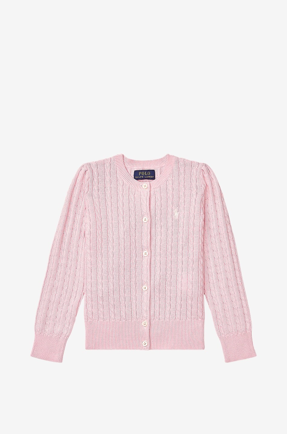POLO RALPH LAUREN Mädchen-Strickjacke mit Rundhalsausschnitt aus Handwerkskunst Mädchen ROSA 1