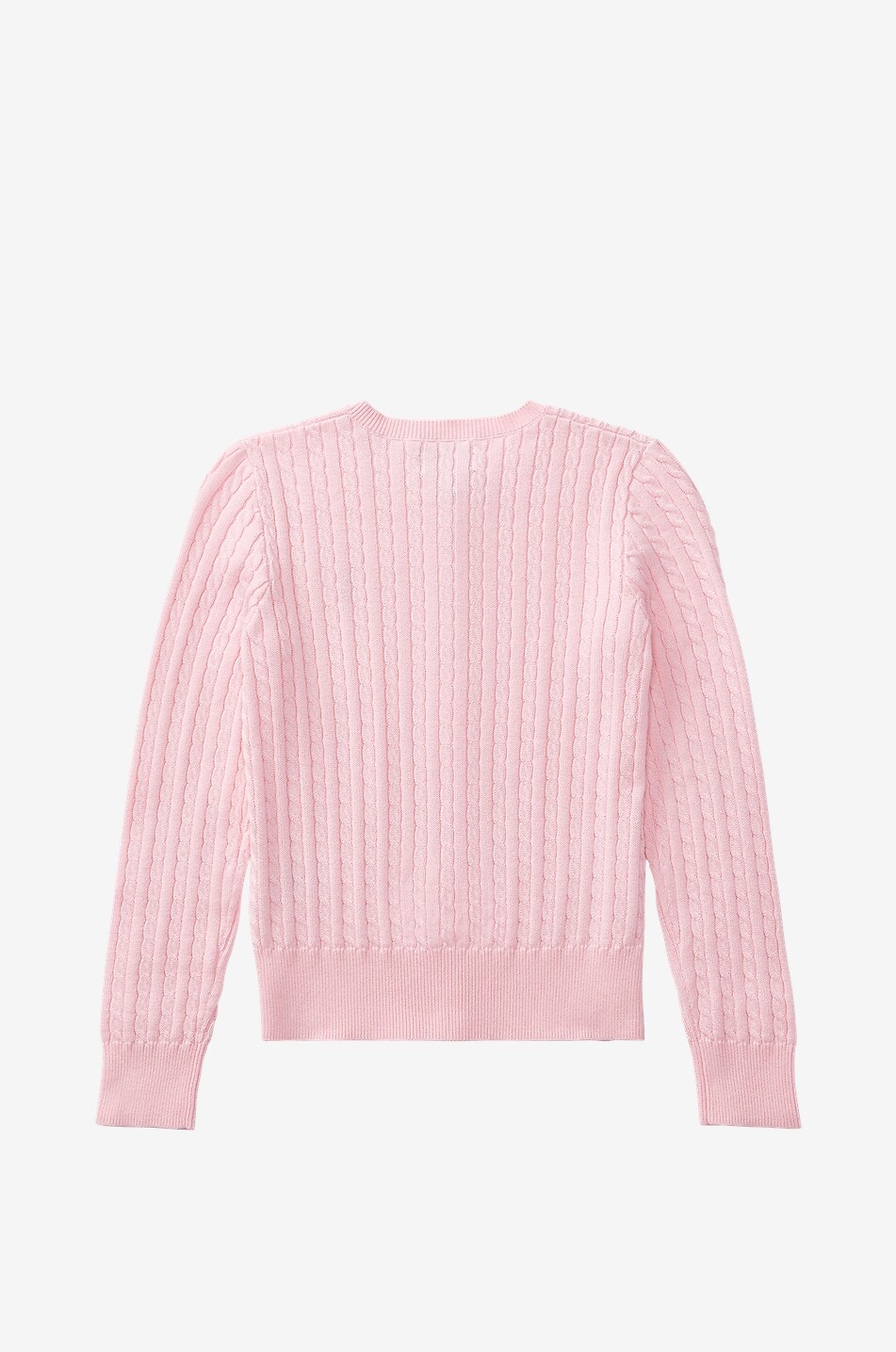 POLO RALPH LAUREN Pony girls' cable-knit button-down cotton cardigan Girl PINK 2