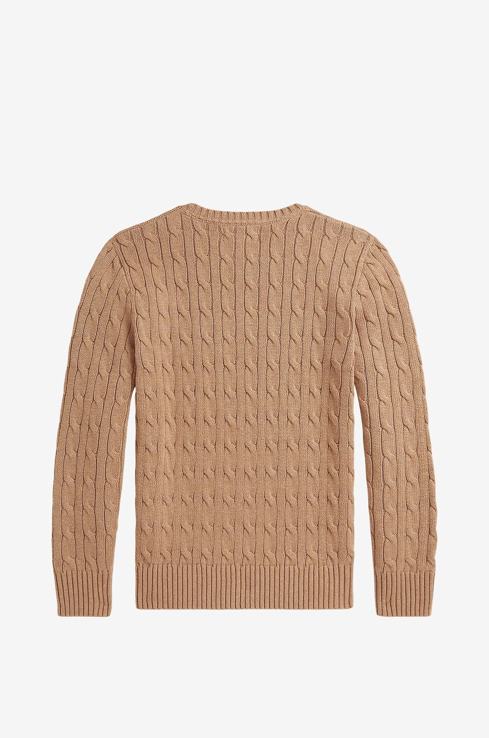 POLO RALPH LAUREN Pony crewneck cotton cable-knit boys' jumper Boy CAMEL 2