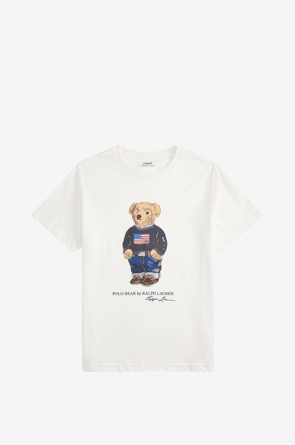 T-shirt garçon en coton imprimé Flag Polo Bear