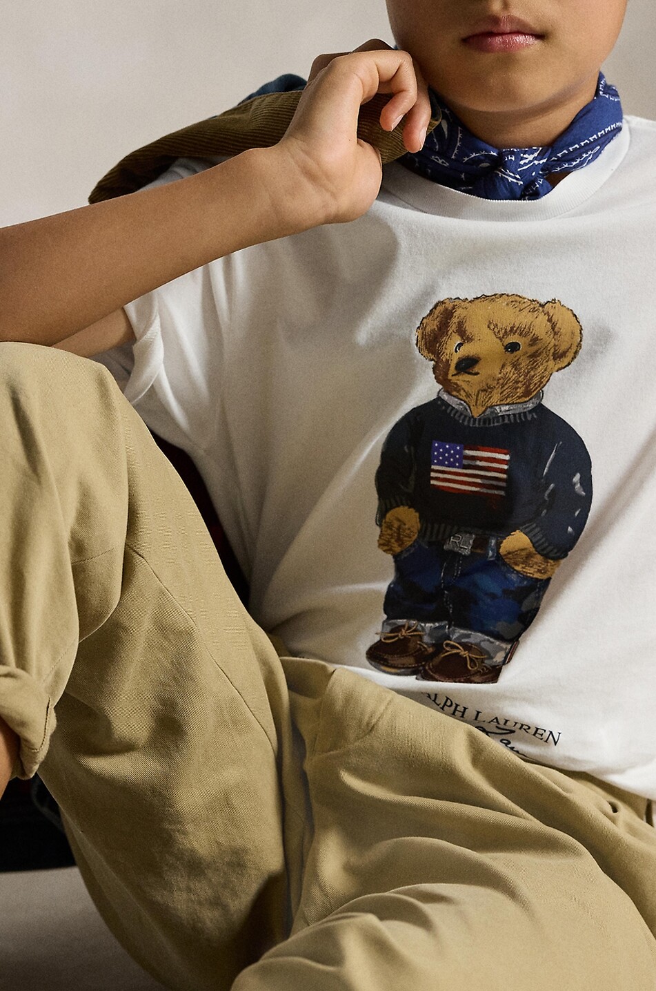 POLO RALPH LAUREN T-shirt garçon en coton imprimé Flag Polo Bear Garçon BLANC 4