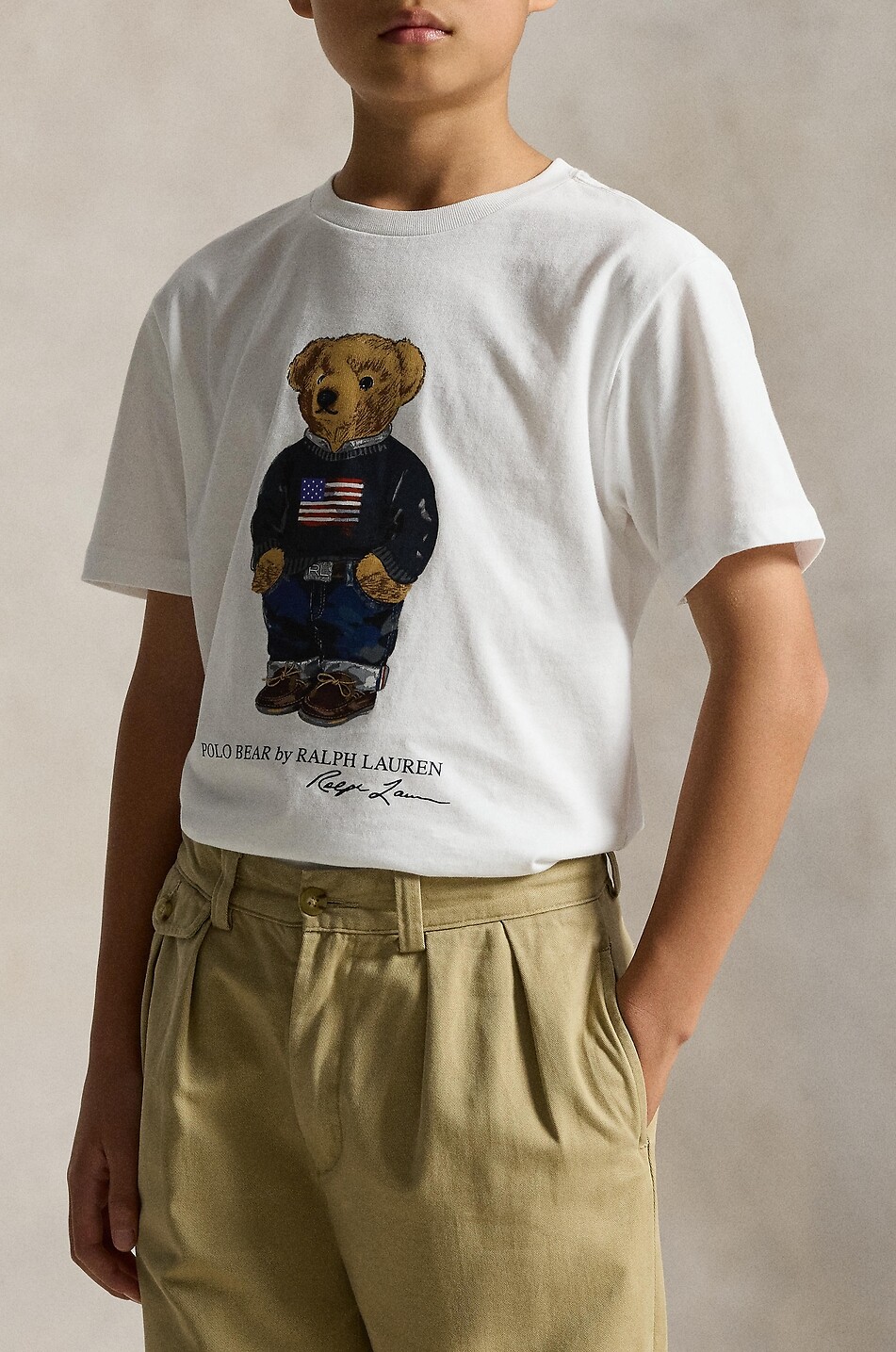 POLO RALPH LAUREN T-shirt garçon en coton imprimé Flag Polo Bear Garçon BLANC 6