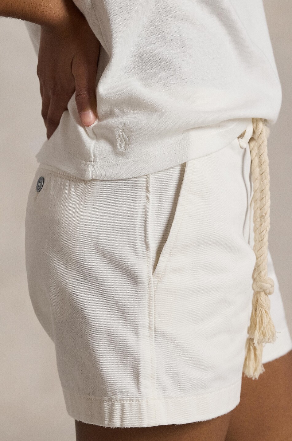 POLO RALPH LAUREN Short chino en coton fille Pony Garçon BLANC CASSE 4