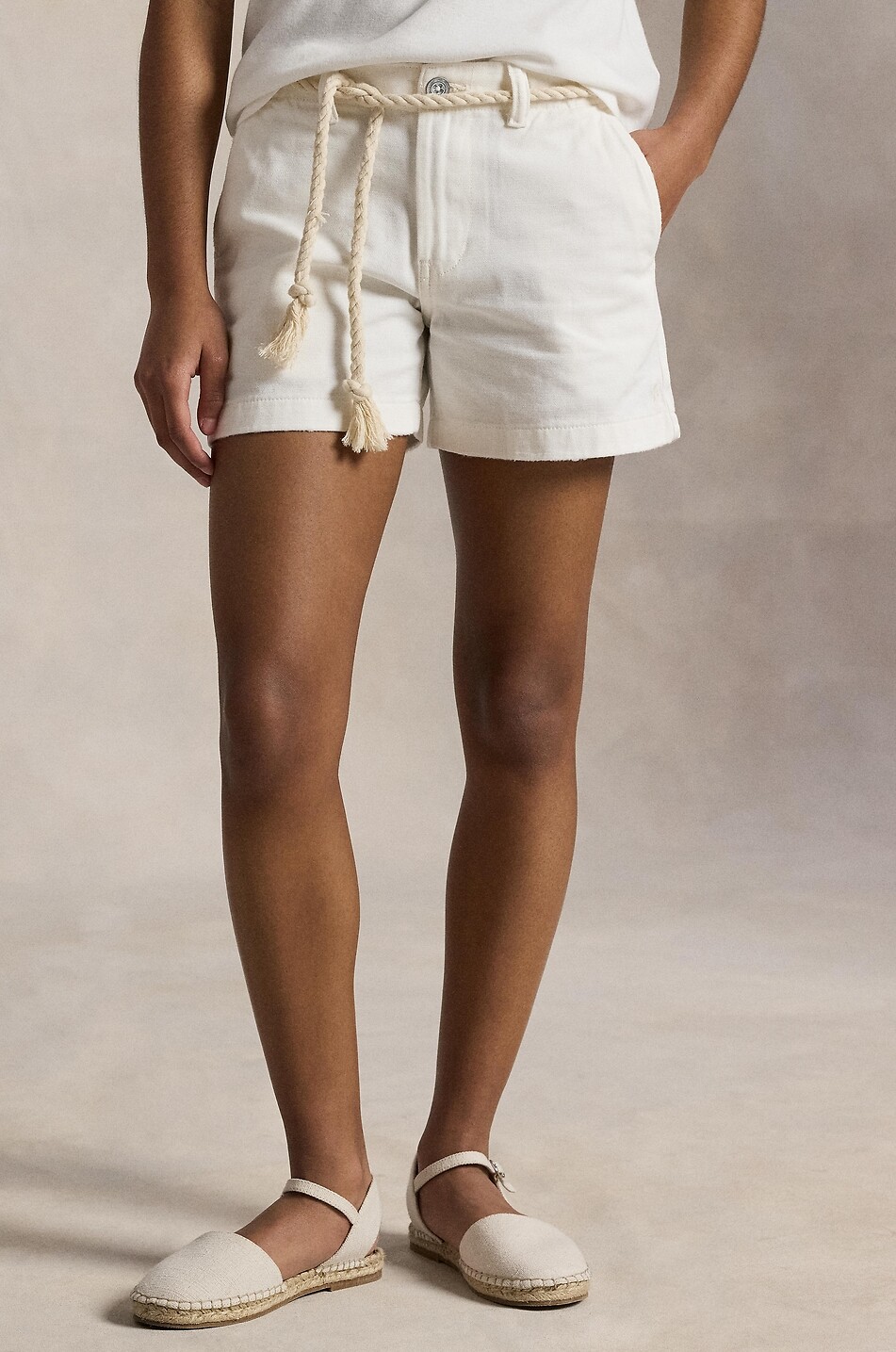 POLO RALPH LAUREN Short chino en coton fille Pony Garçon BLANC CASSE 5