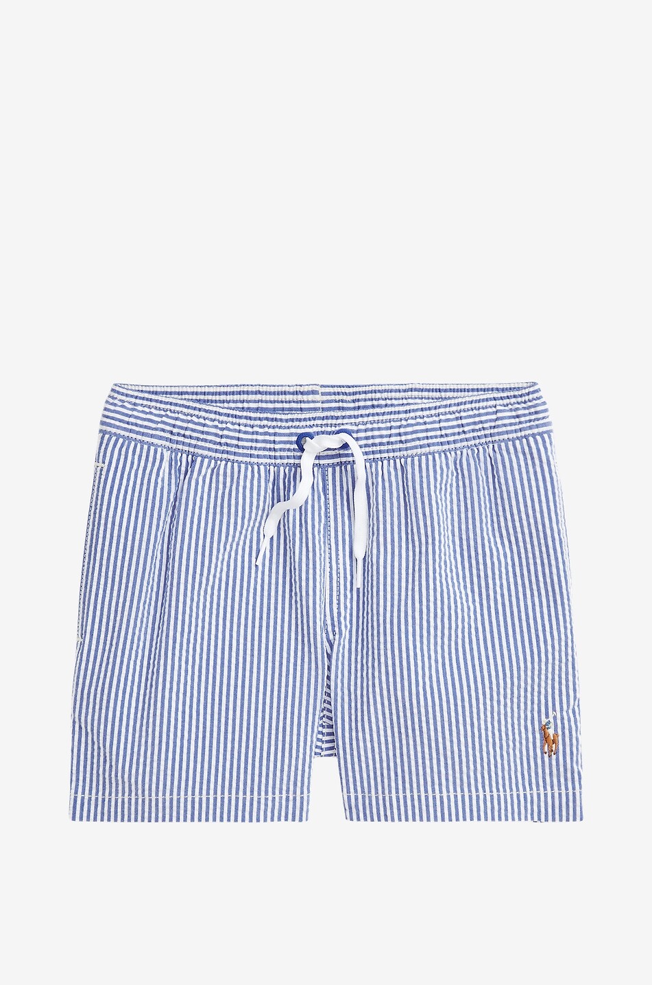 Gestreifte Badeshorts aus Seersucker für Jungen Traveler
