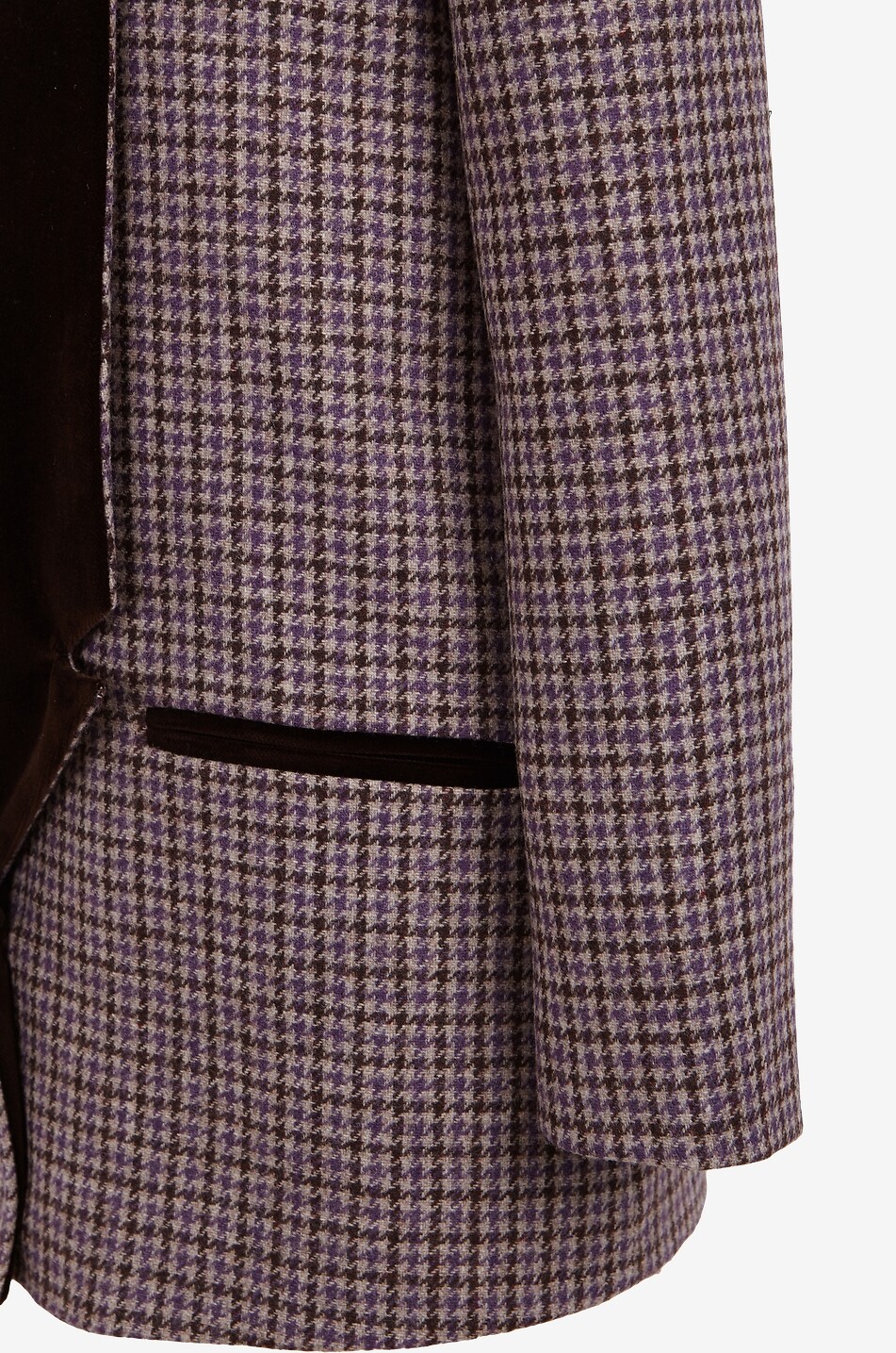 BYAN Wolf houndstooth check wool and velvet blazer Women MULTI COLOURED 5