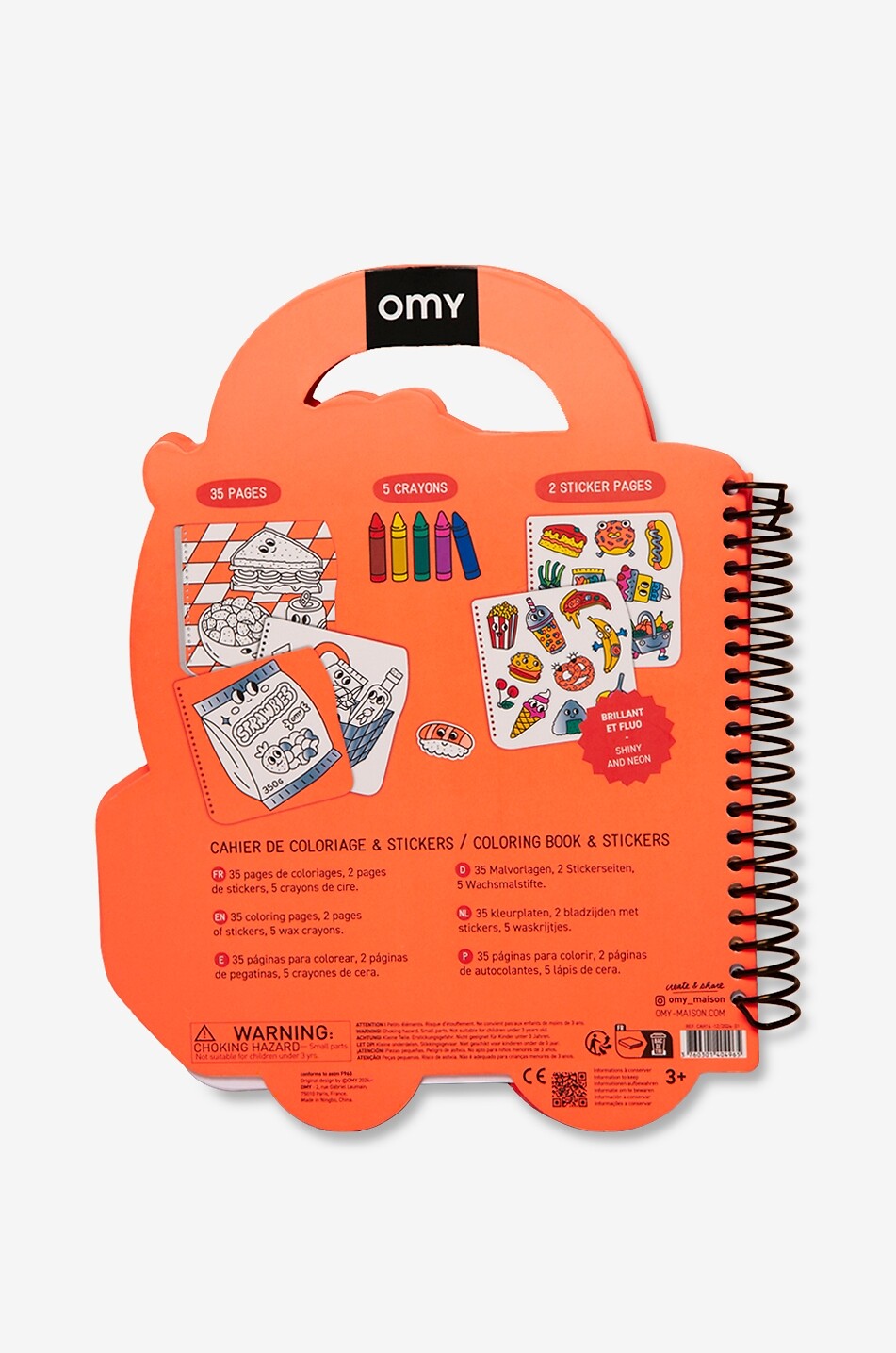 OMY Livre coloriage et autocollants enfant Yummy Unisexe MULTICOLORE 2
