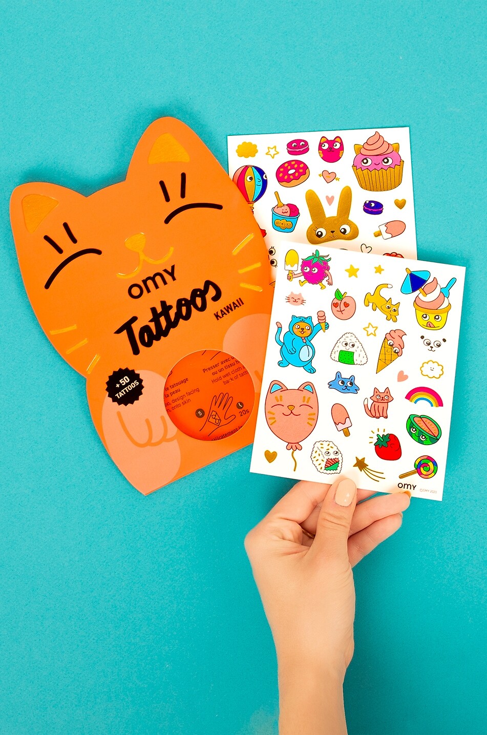 OMY Tatouages temporaires enfant Kawaii Unisexe MULTICOLORE 3