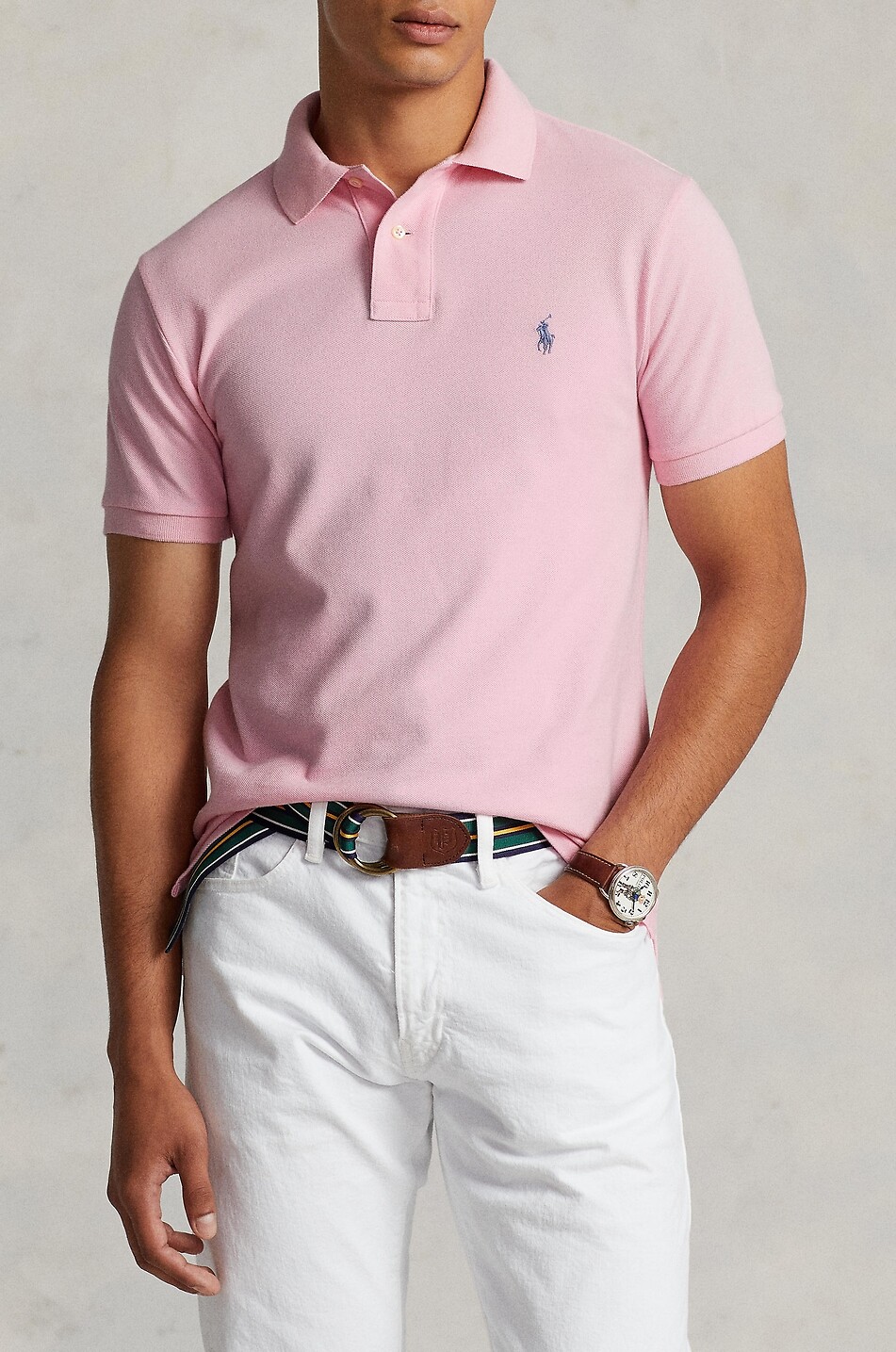 POLO RALPH LAUREN Polo à manches courtes en coton piqué Pony Slim Fit Homme ROSE CLAIR 5