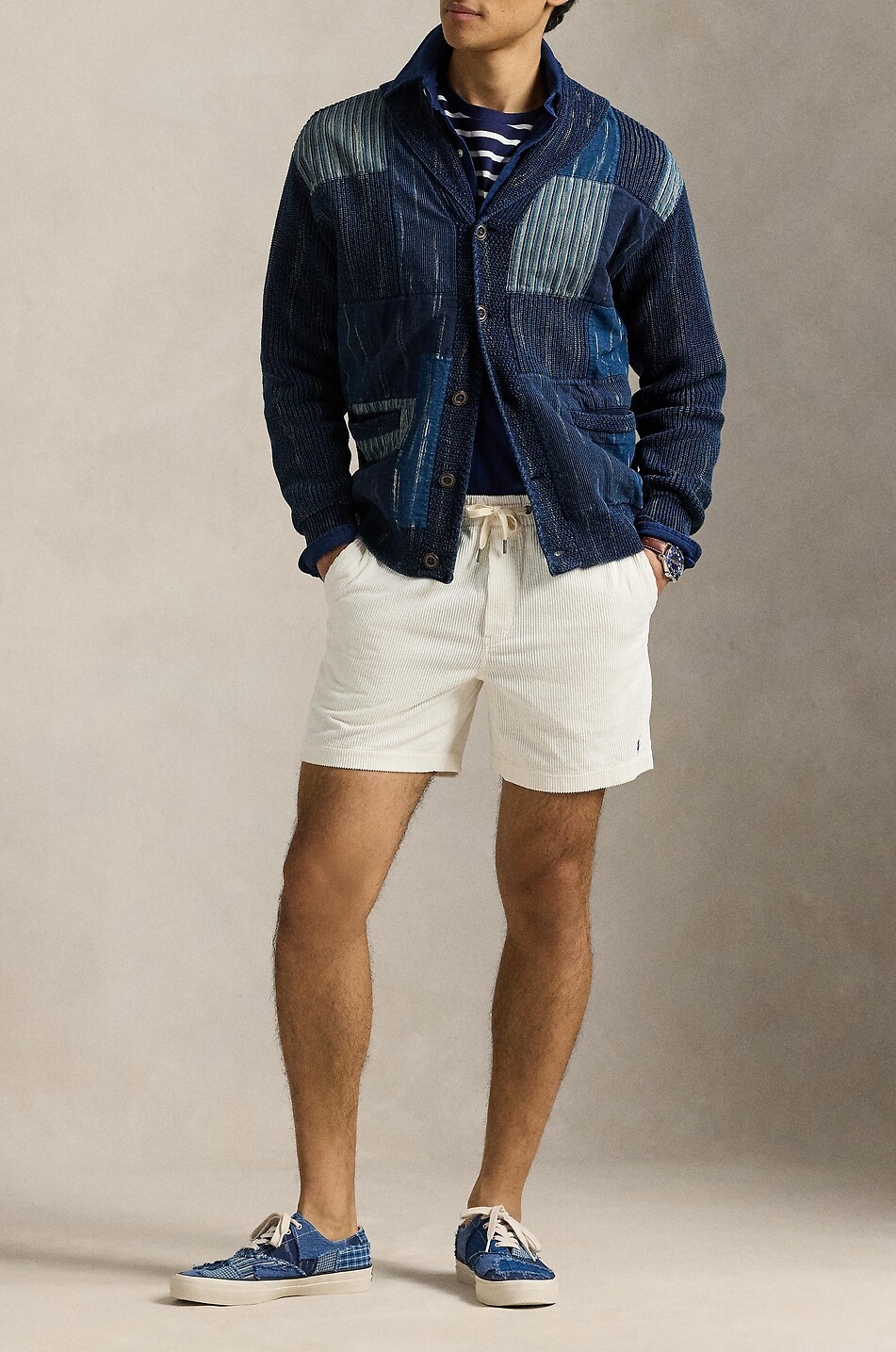 POLO RALPH LAUREN Pony 6'' corduroy shorts Men WHITE 2