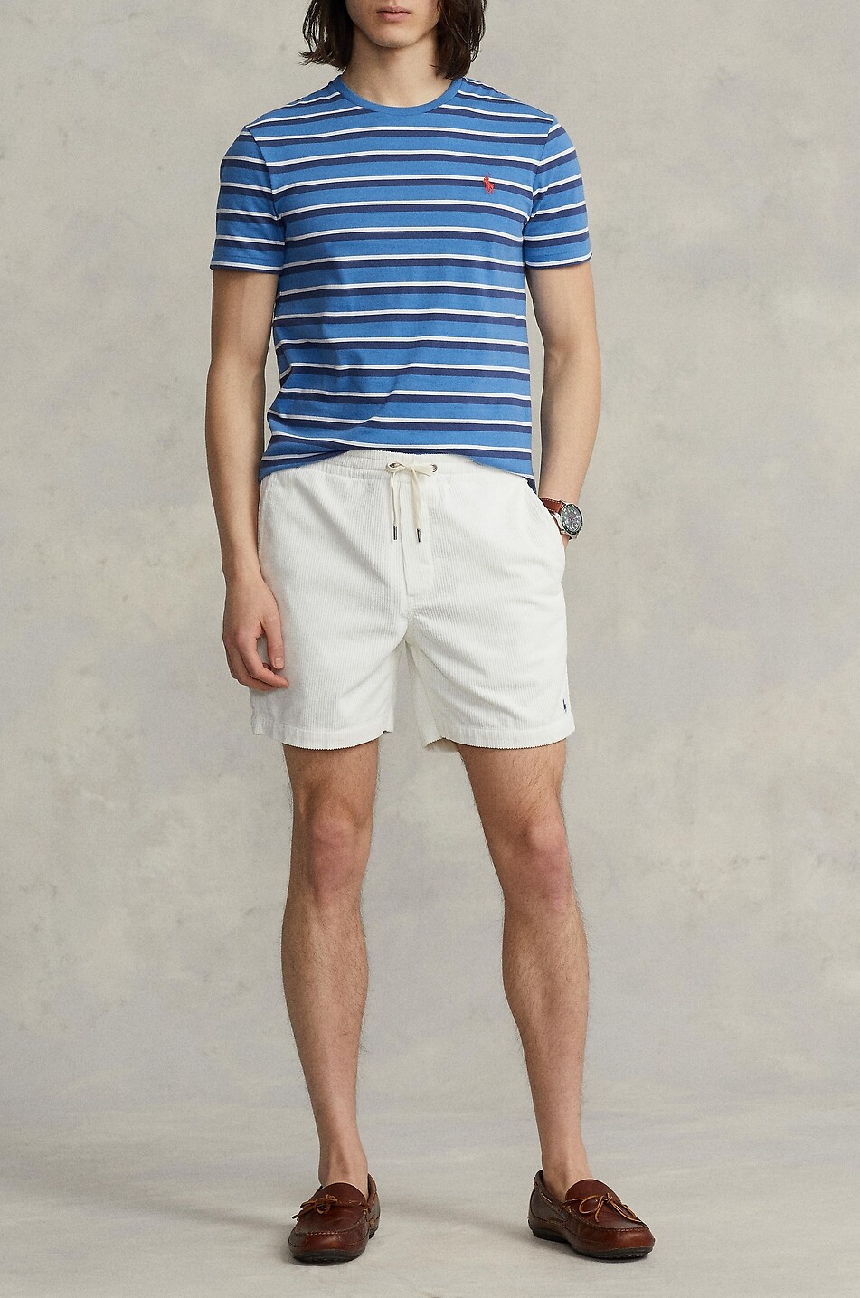 POLO RALPH LAUREN Pony 6'' corduroy shorts Men WHITE 4
