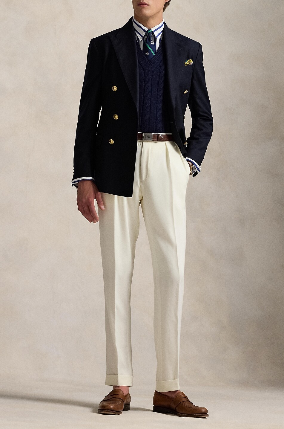 POLO RALPH LAUREN Polo double-breasted tailored wool blazer Men DARK BLUE 2