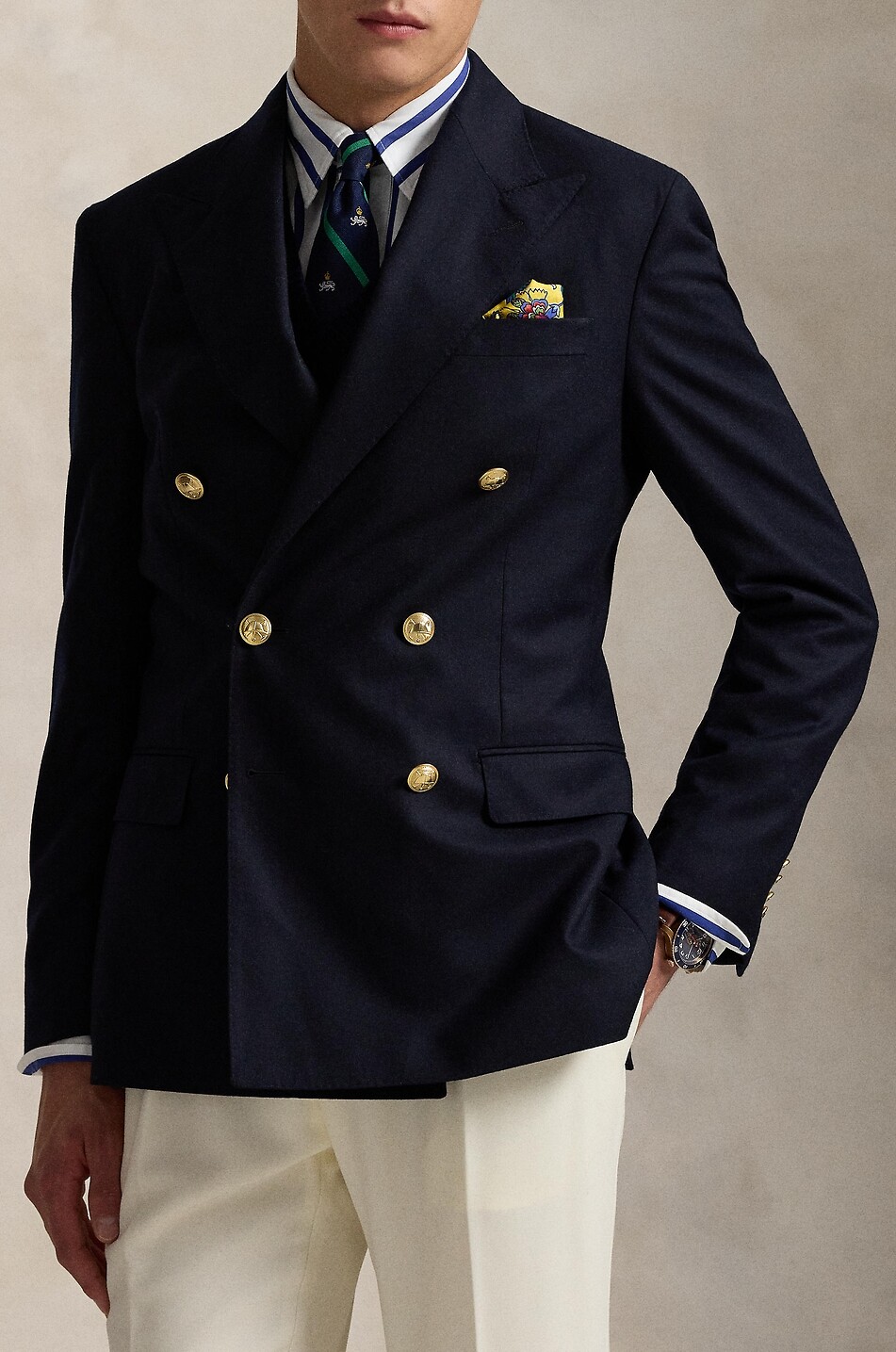 POLO RALPH LAUREN Polo double-breasted tailored wool blazer Men DARK BLUE 6