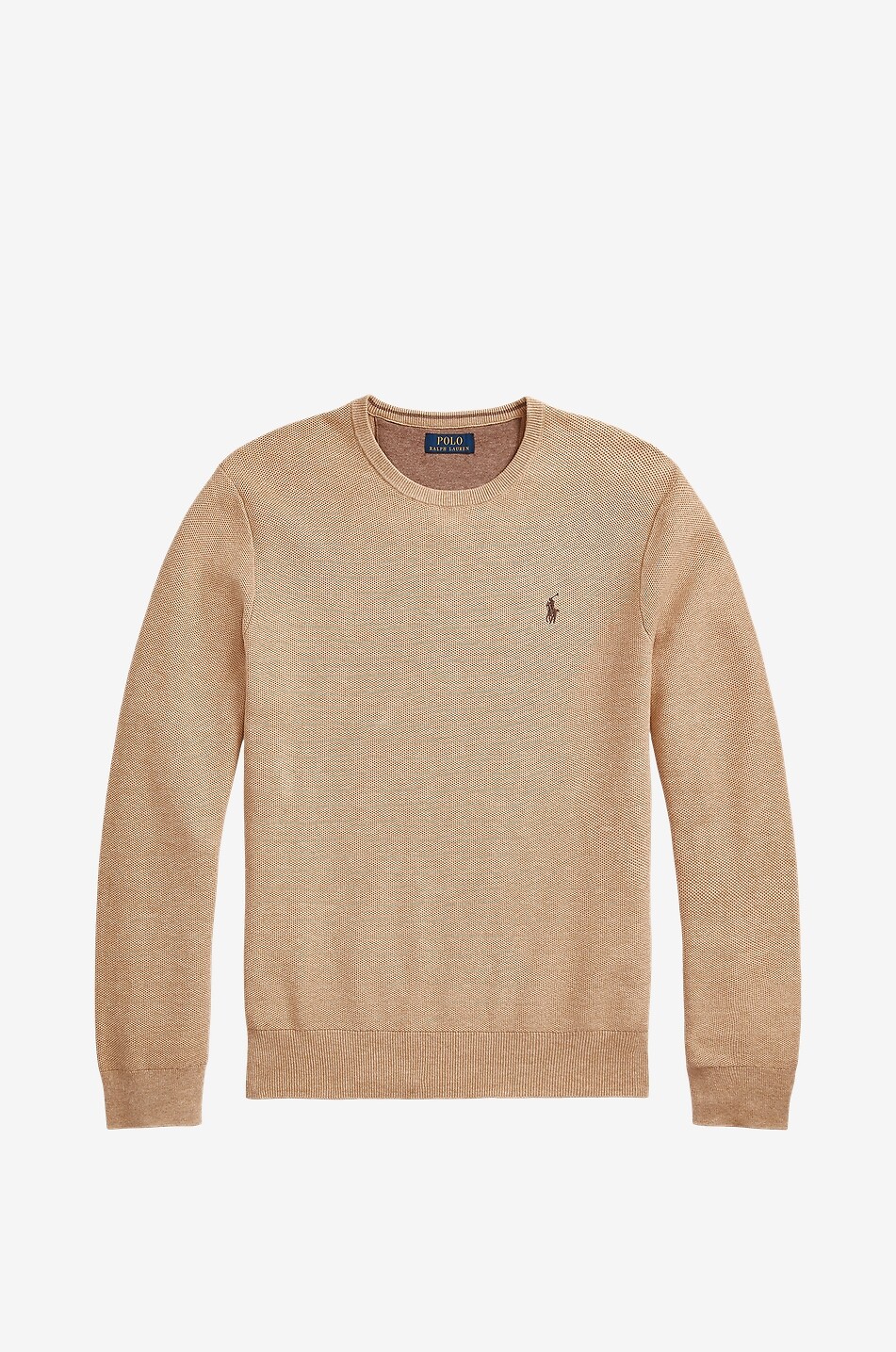 Pull à col rond en coton en maille piquée Pony