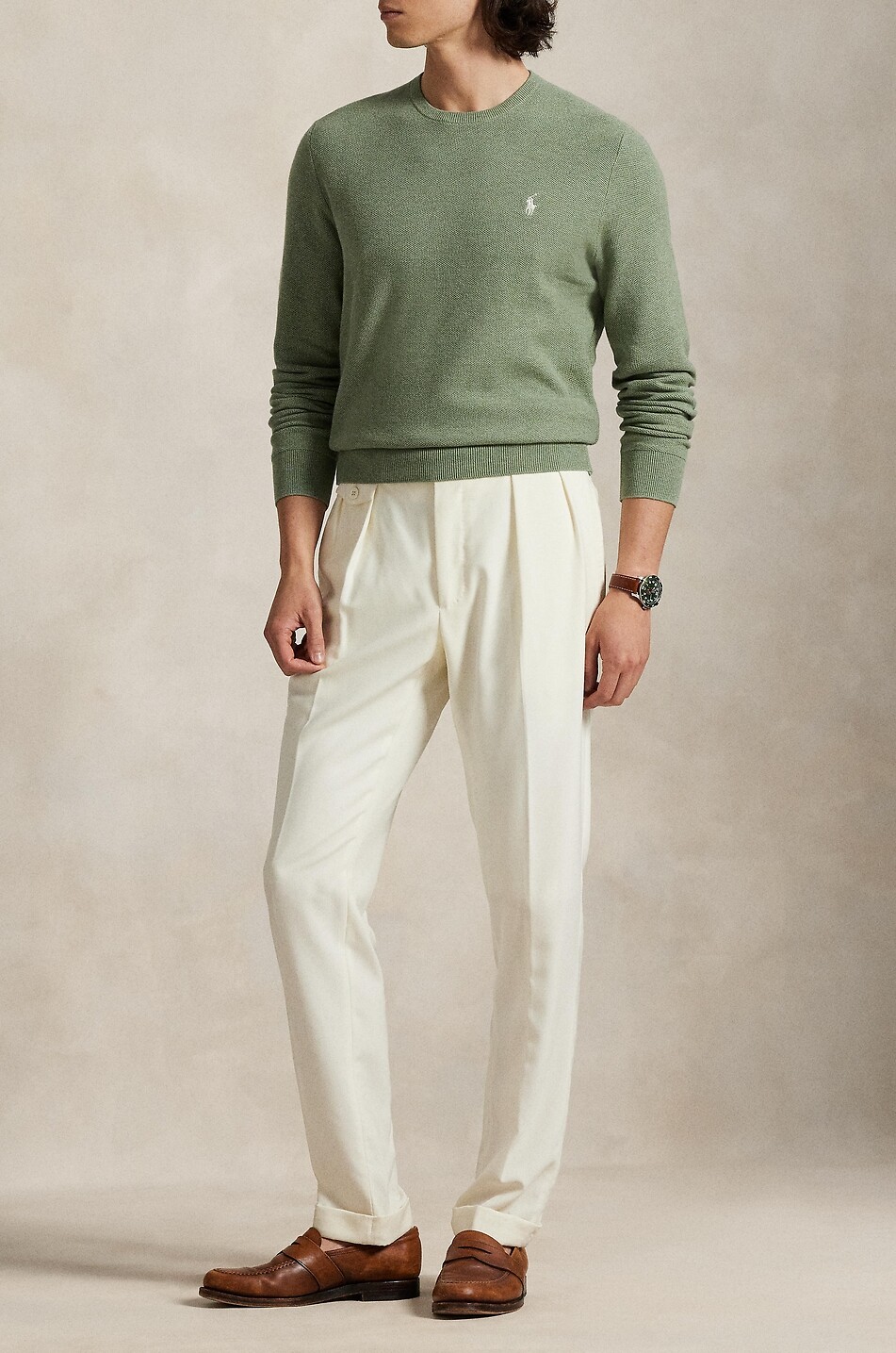 POLO RALPH LAUREN Pony cotton piqué crewneck jumper Men GREEN 2